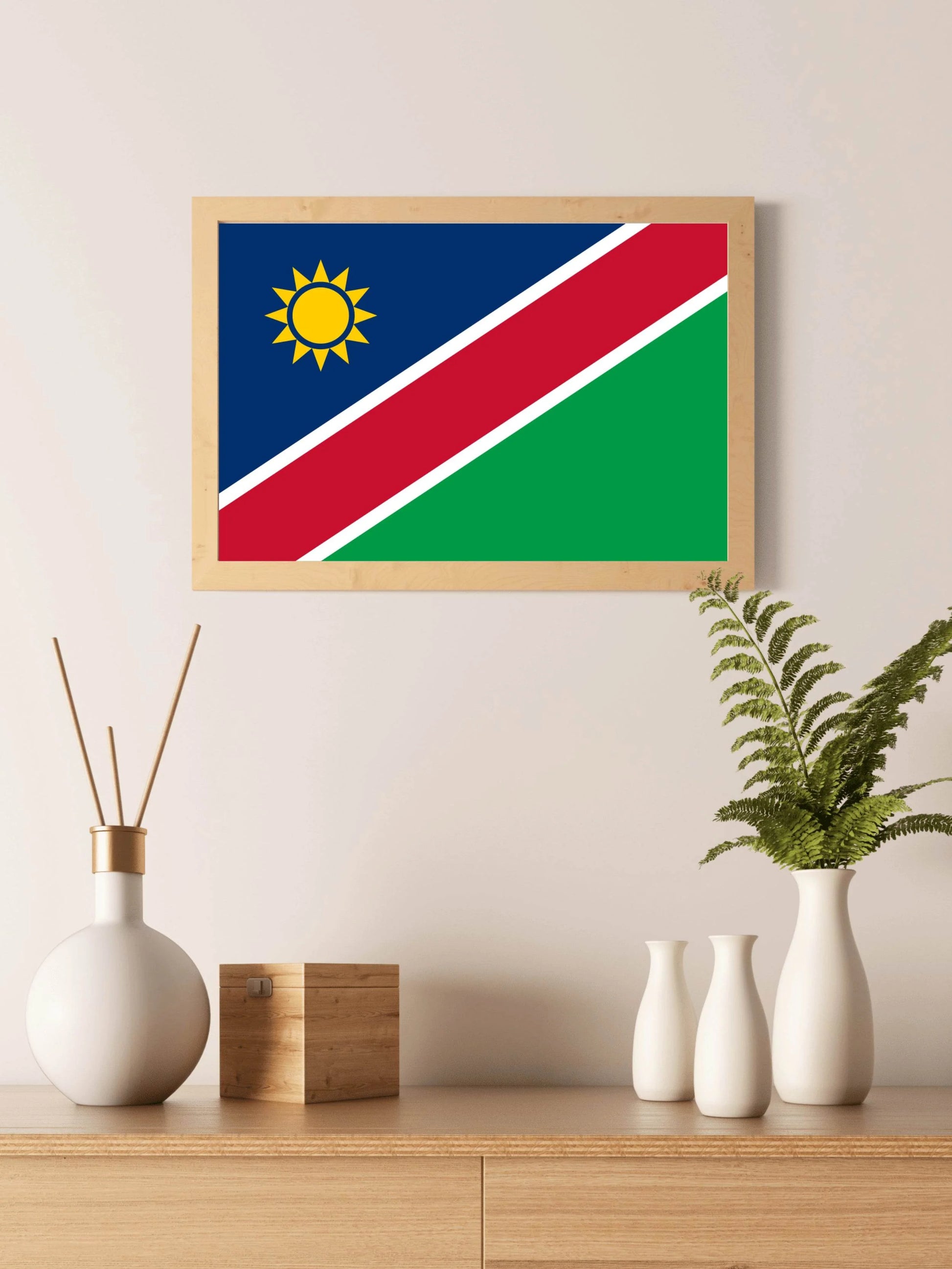 Namibia National Flag Wall Art - beink online art store