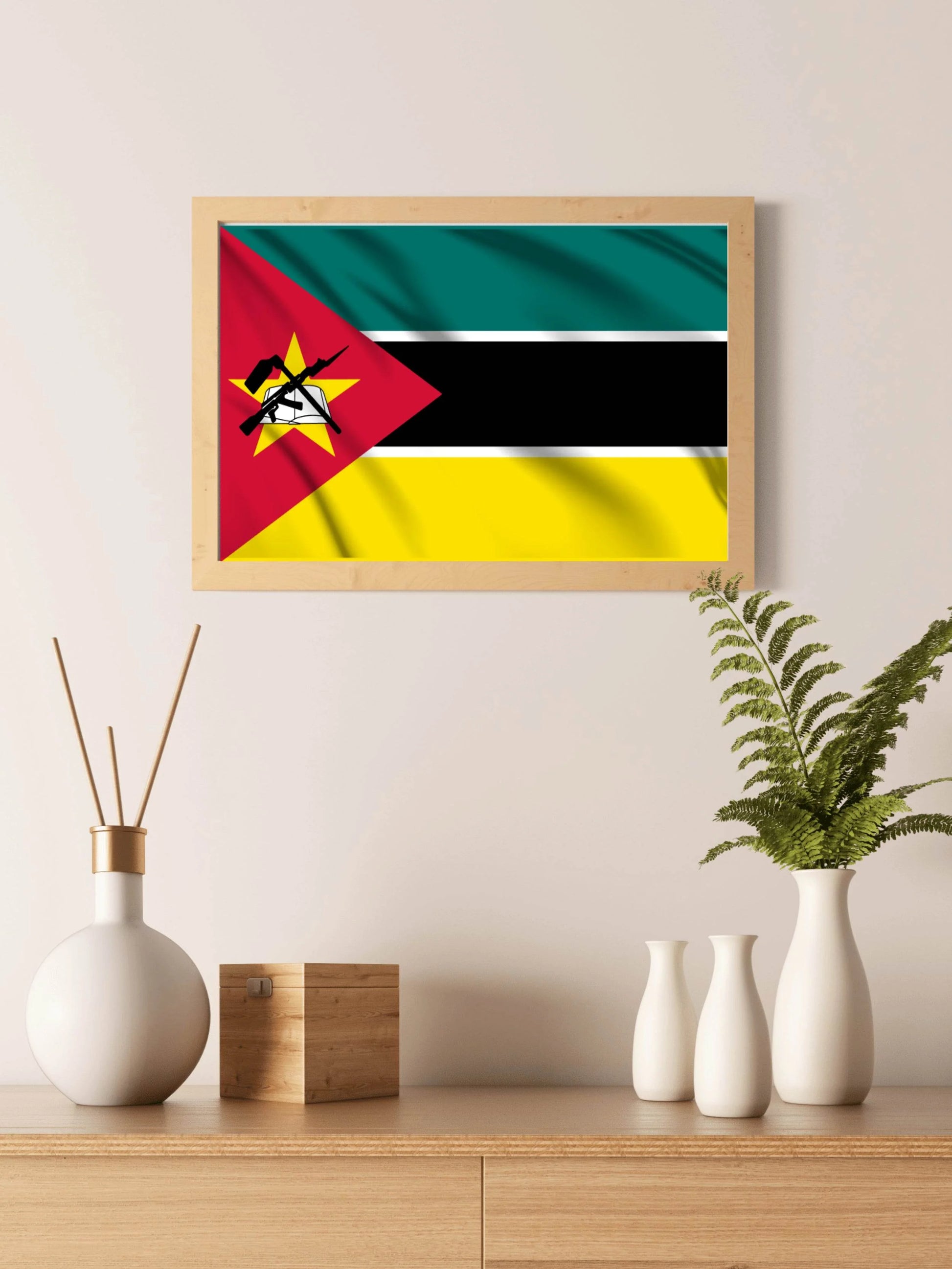 Mozambique National Flag Wall Art - beink online art store
