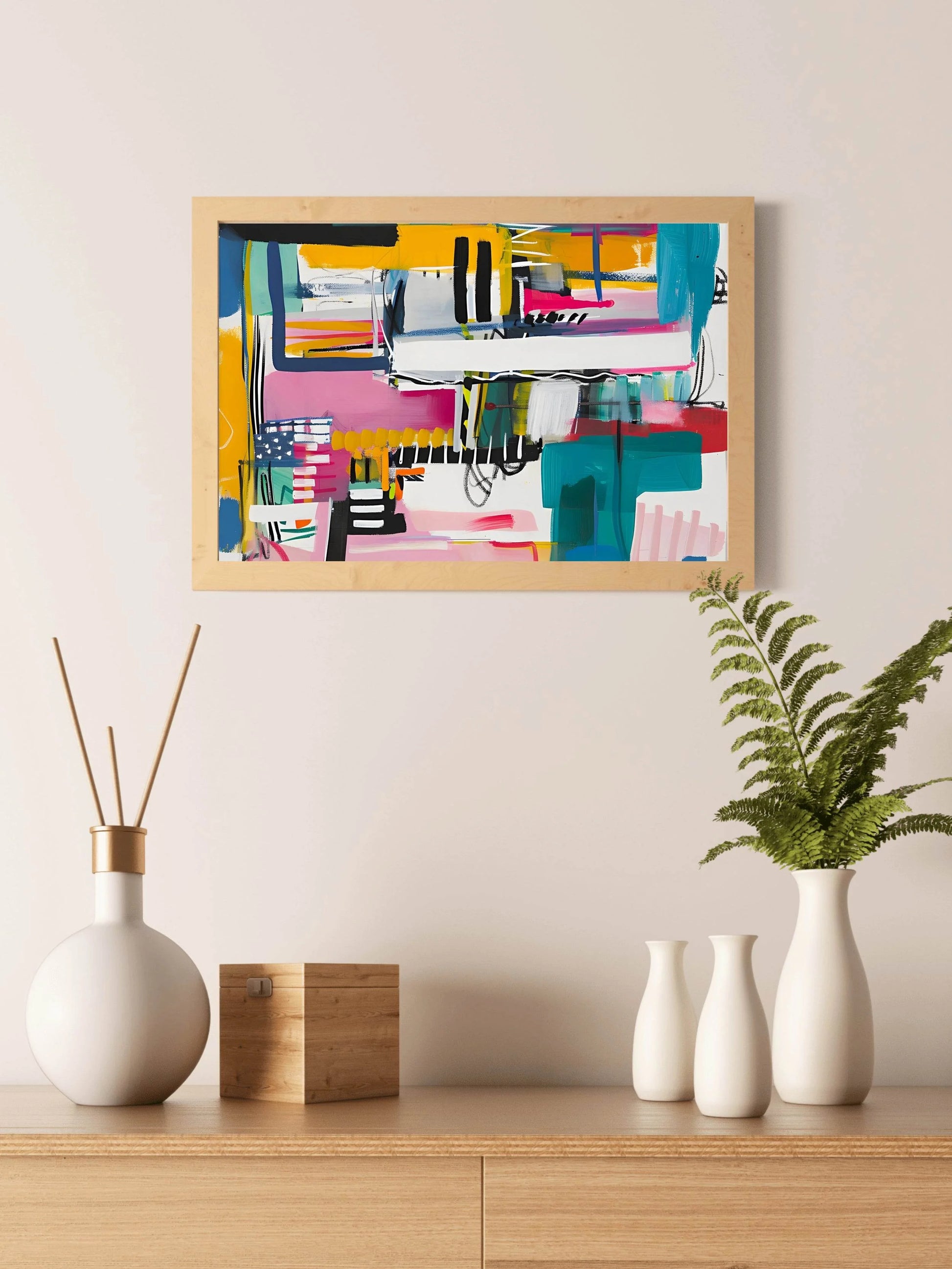 Colorful Abstract Acrylic Art Stripes - beink online art store