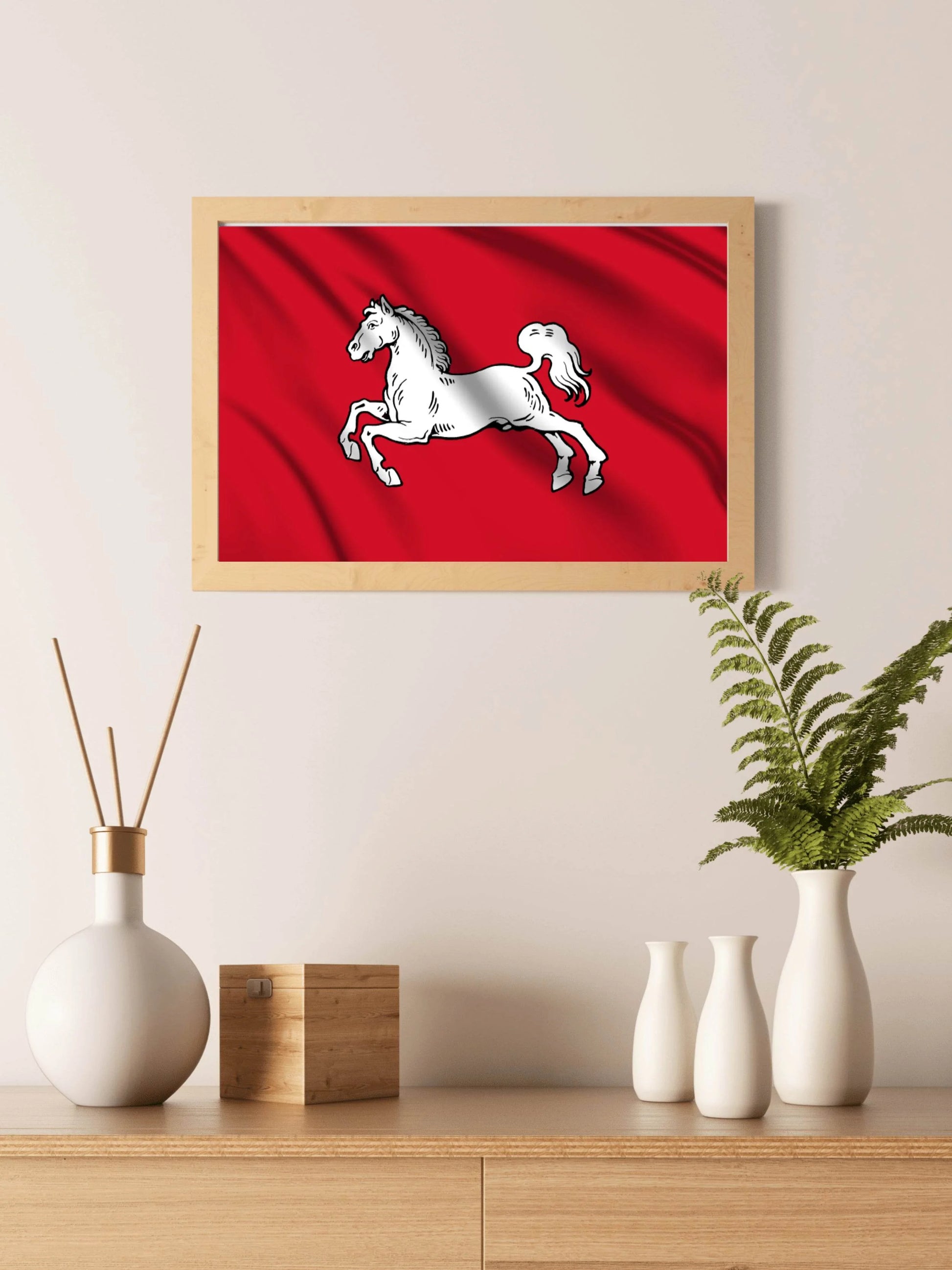 State of Hanover National Flag Wall Art - beink online art store
