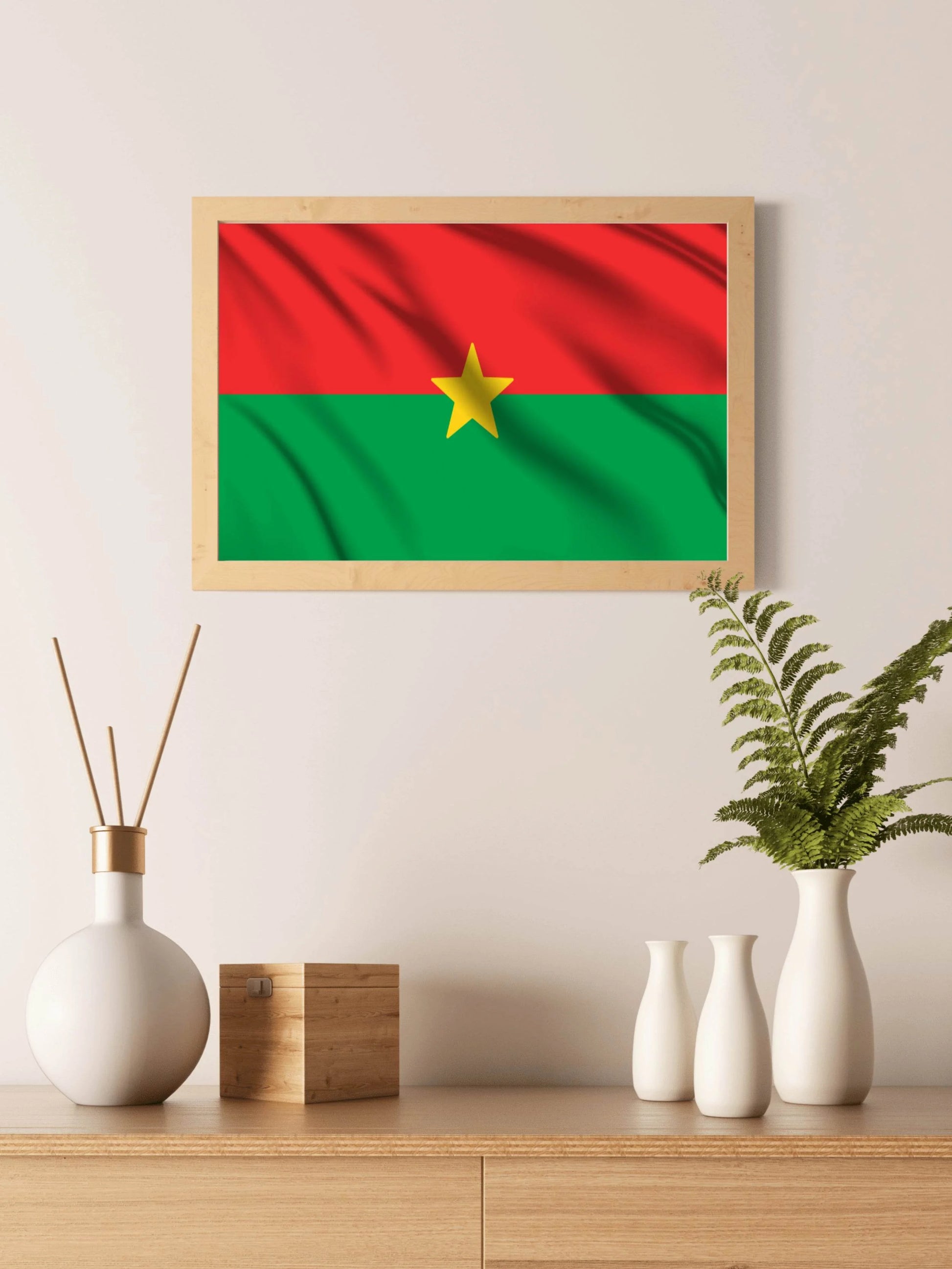 Burkina Faso National Flag Wall Art - beink online art store