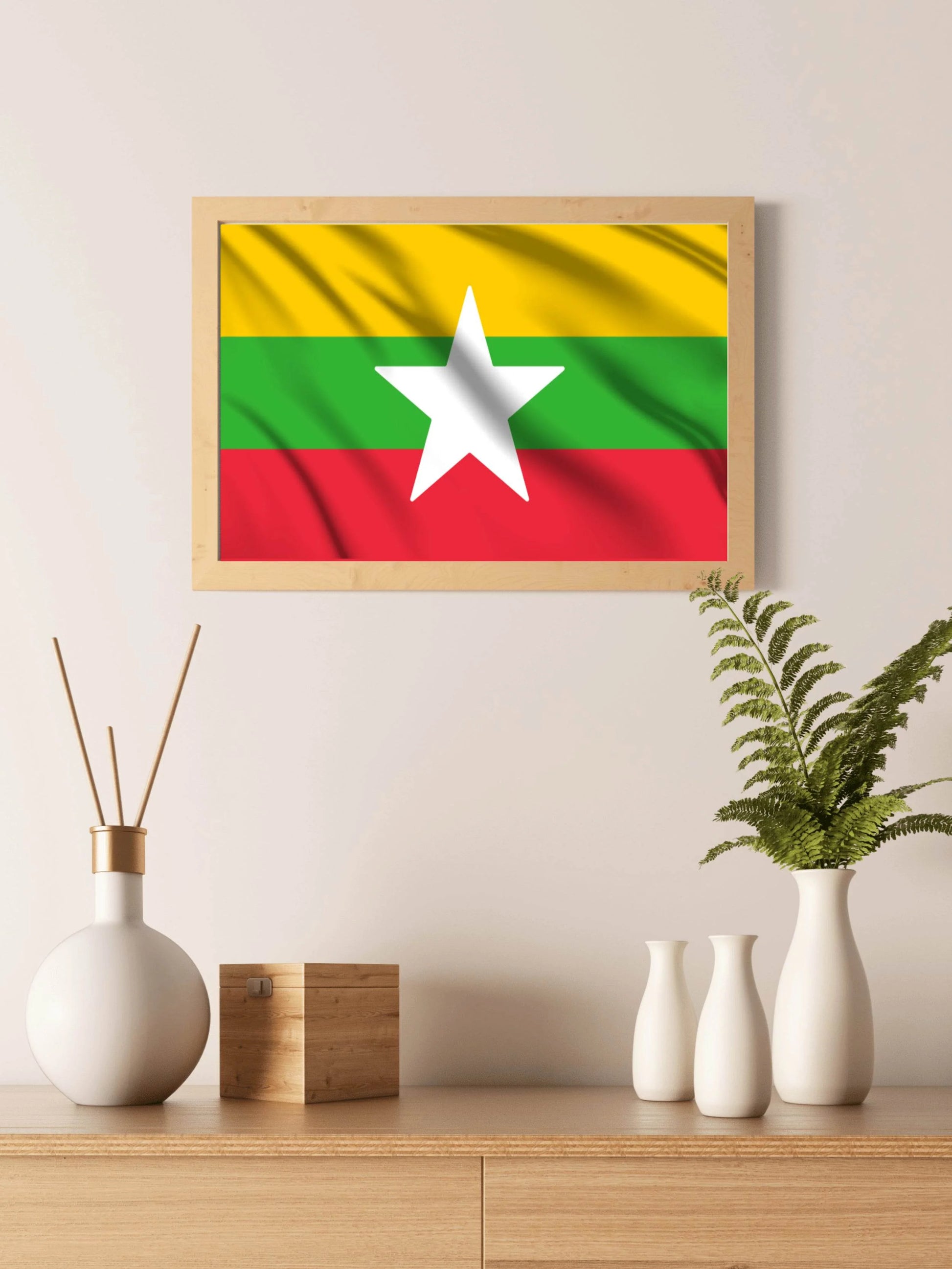 Myanmar National Flag Wall Art - beink online art store