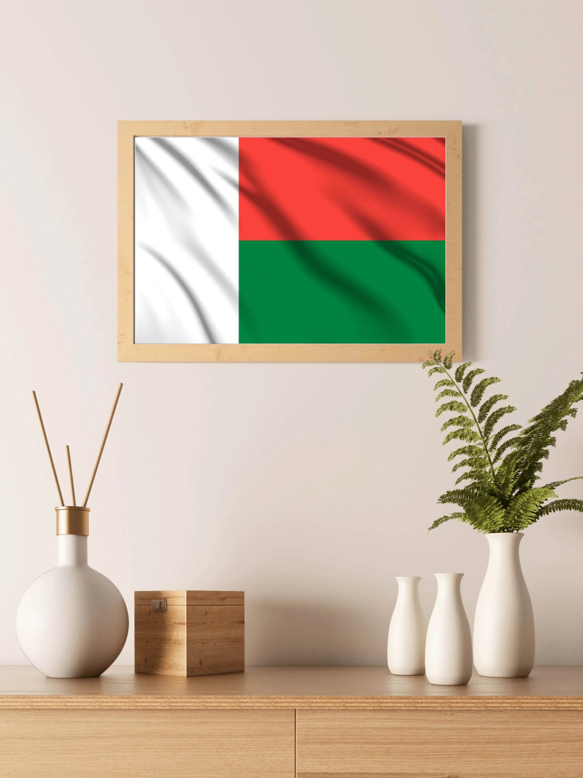 Madagascar National Flag Wall Art - beink online art store