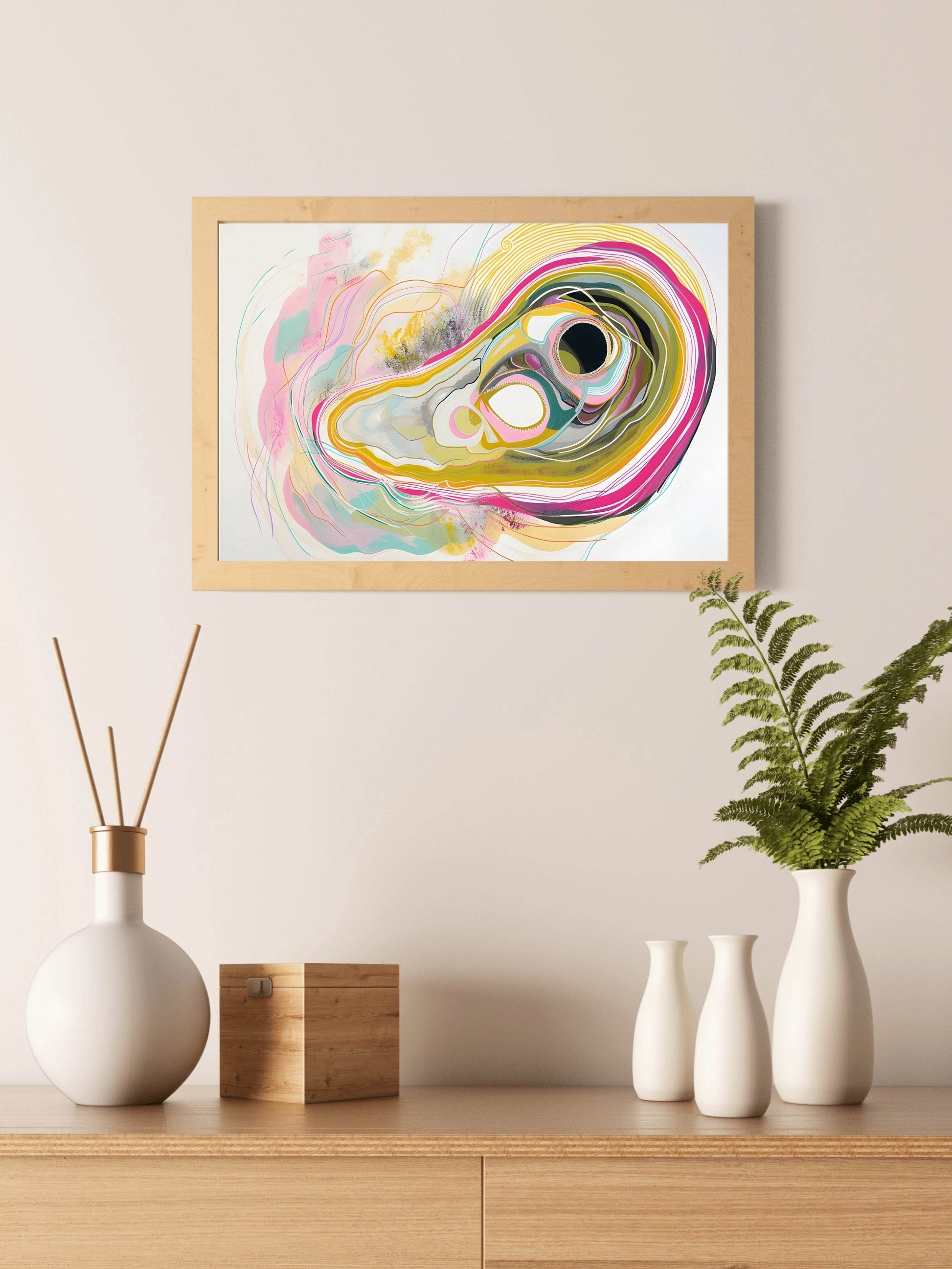 Oil and Pencil on Thick Paper Abstract Wall Art - beink online art store