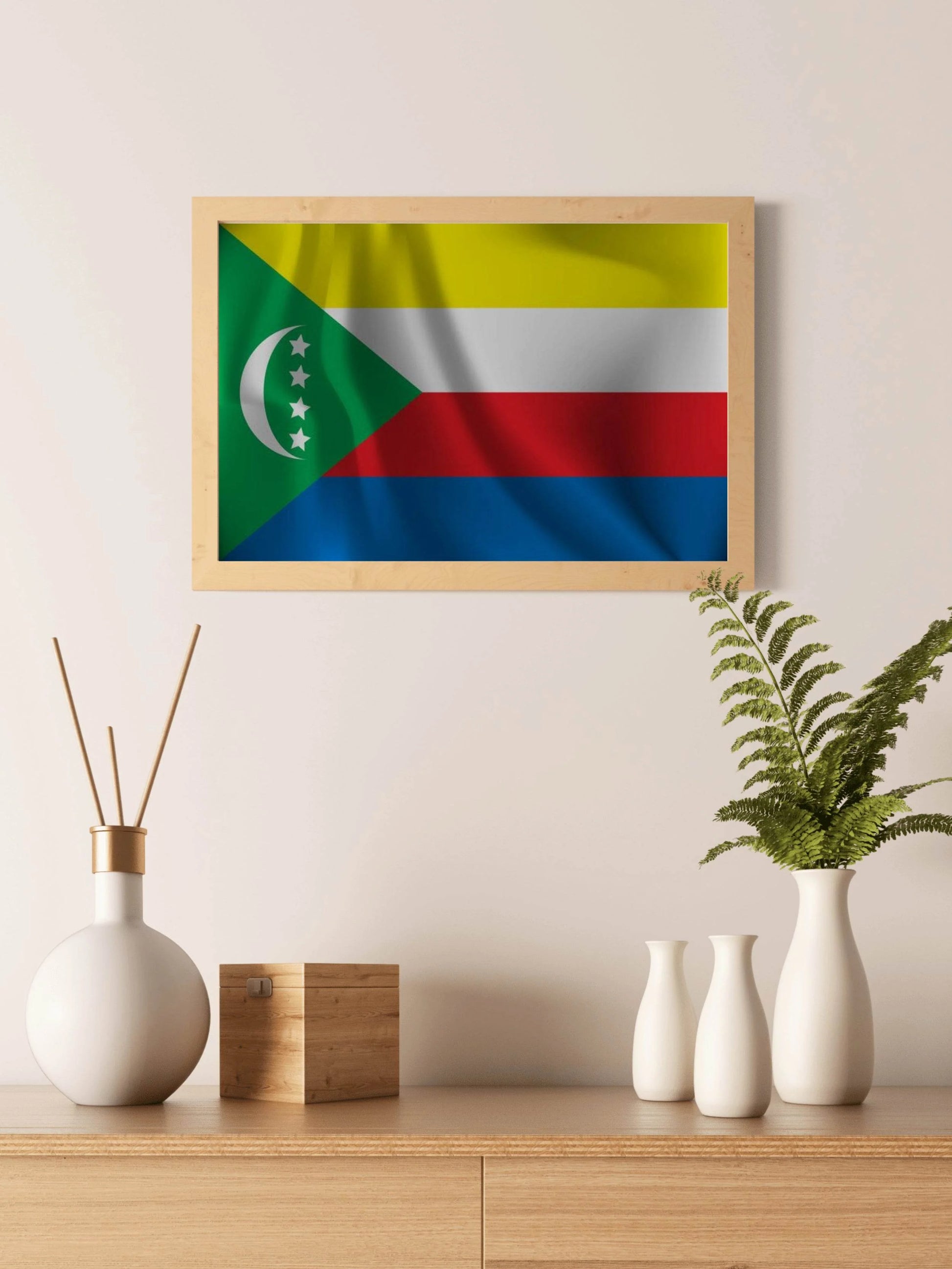 The Comoros National Flag Wall Art - beink online art store
