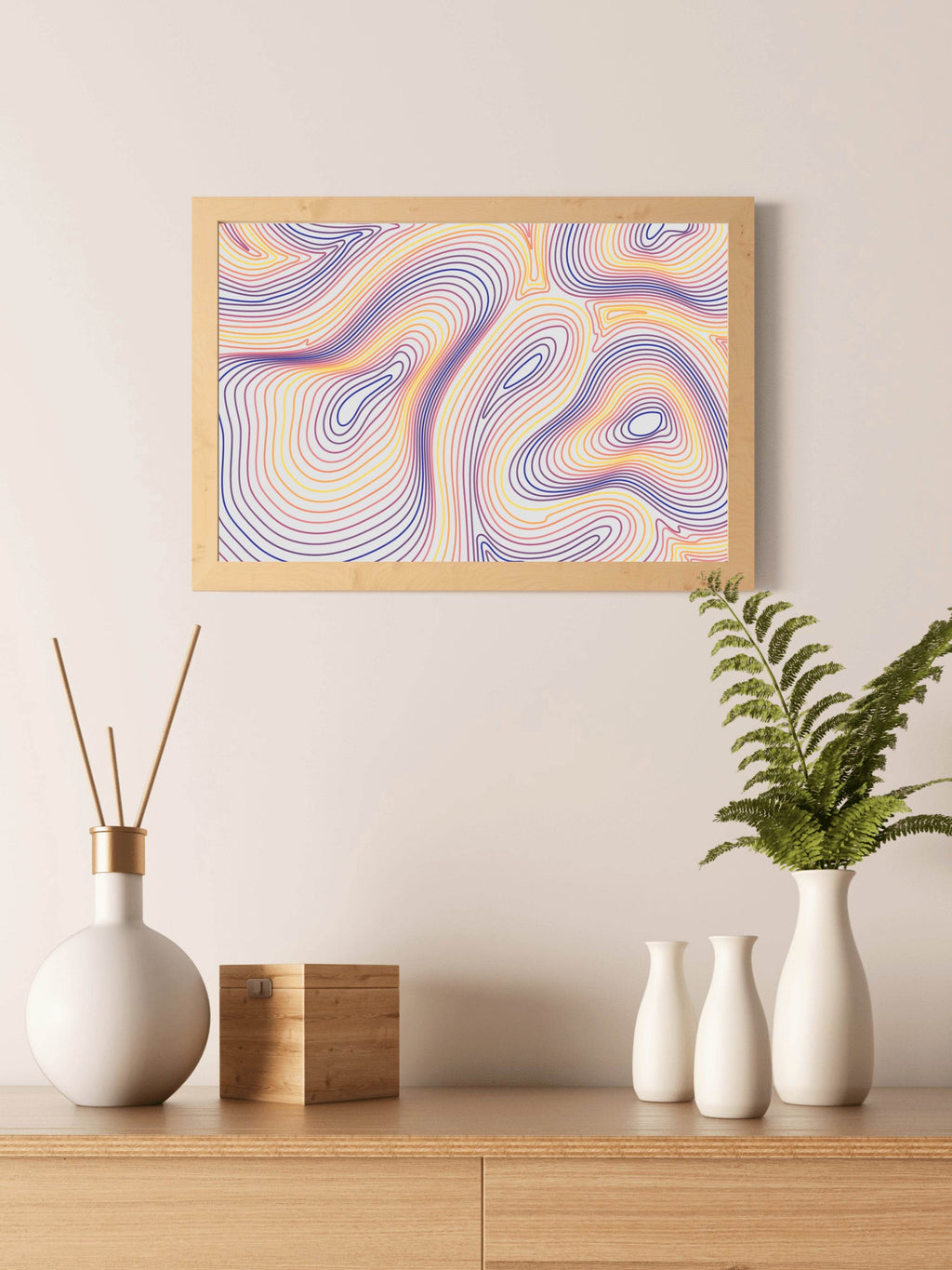 Colorful Hair Pattern Abstract Wall Art - beink online art store