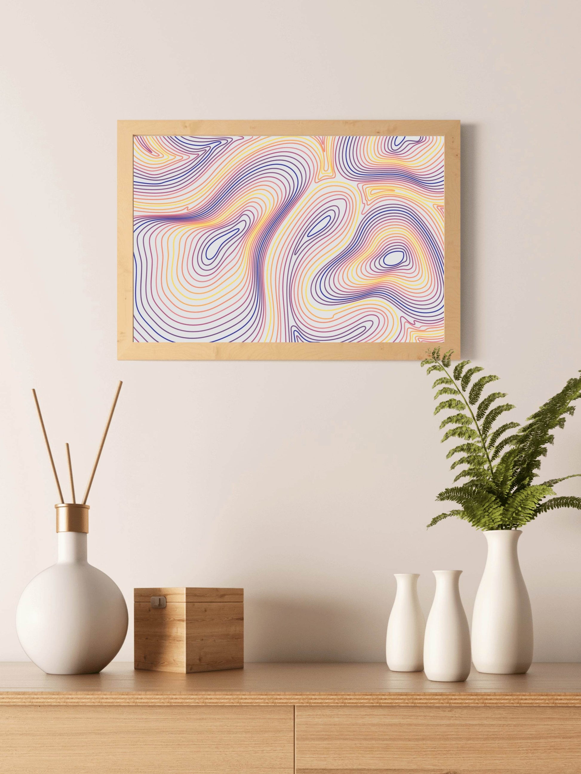 Colorful Hair Pattern Abstract Wall Art - beink online art store