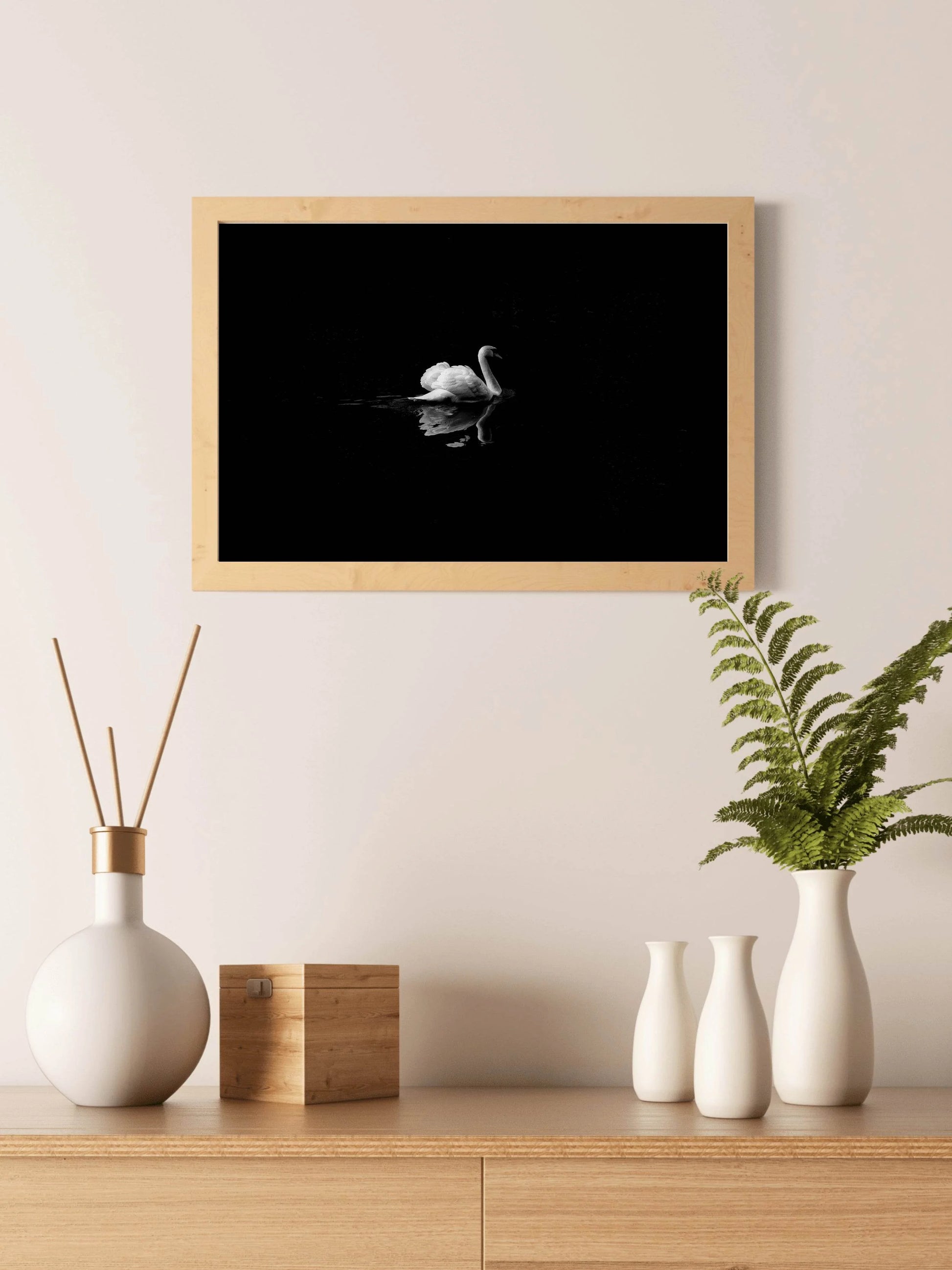 Swan Black & White Wall Art - beink online art store