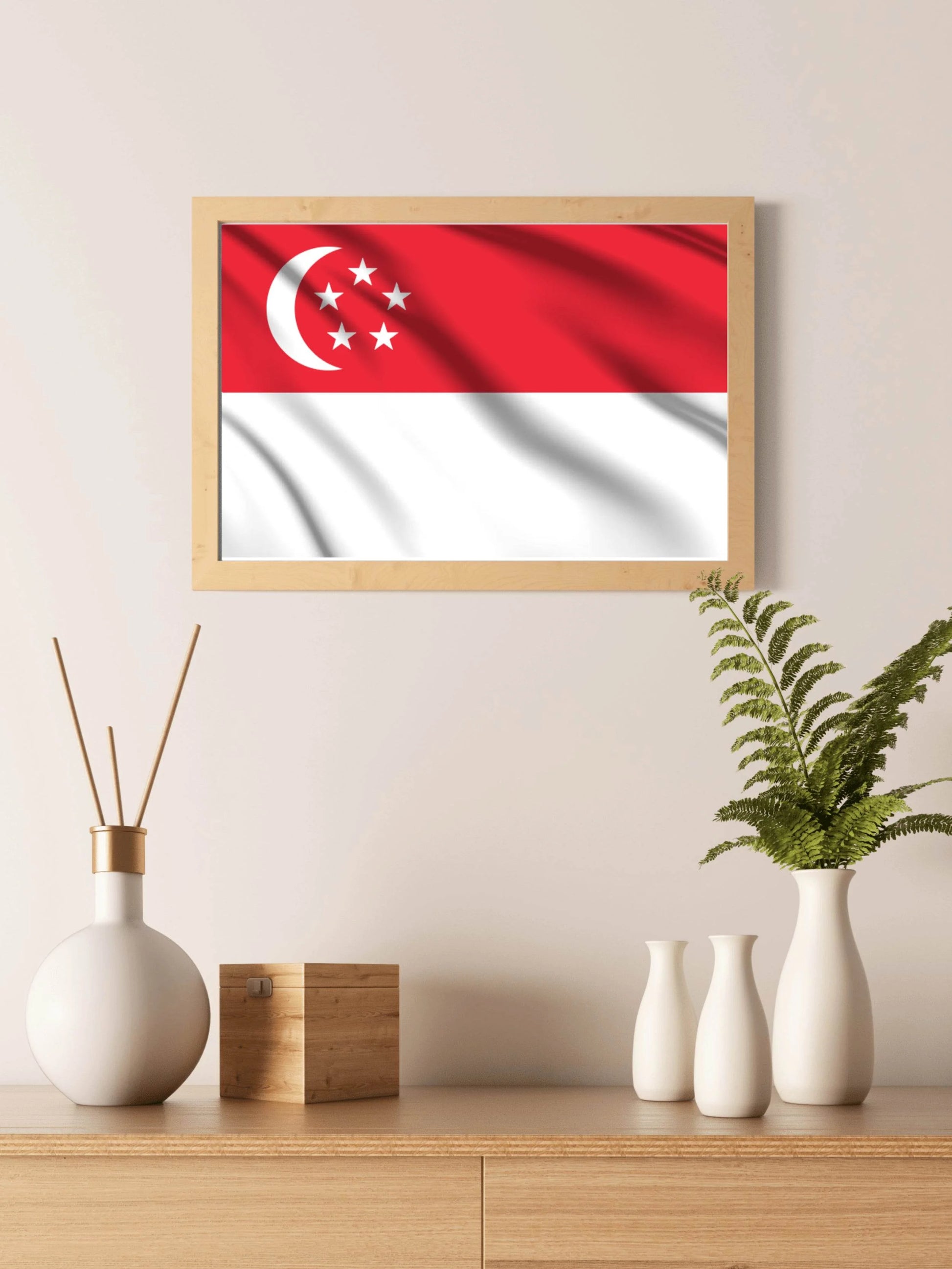 Singapore National Flag Wall Art - beink online art store