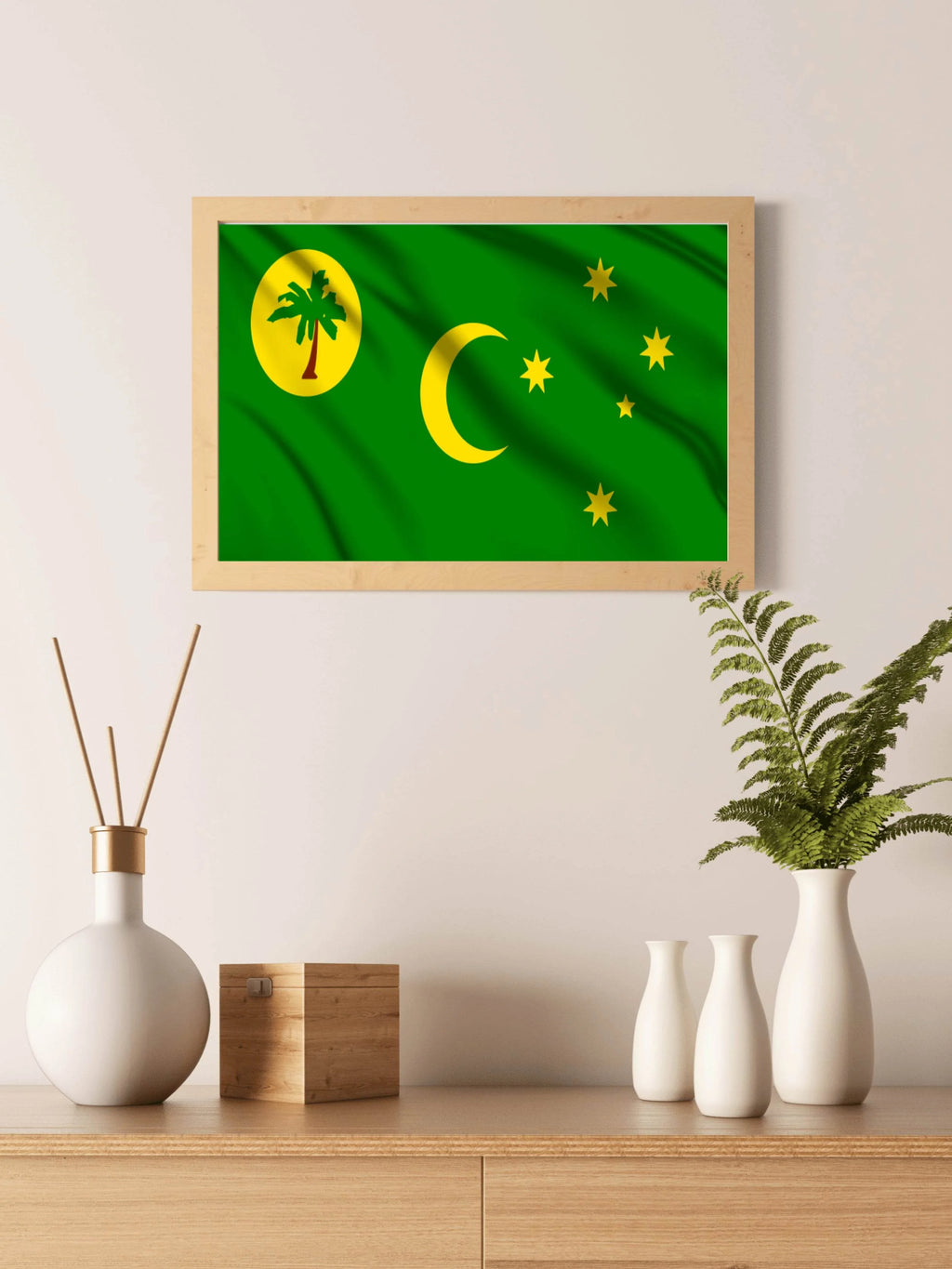 Cocos Islands Flag Wall Art - beink online art store