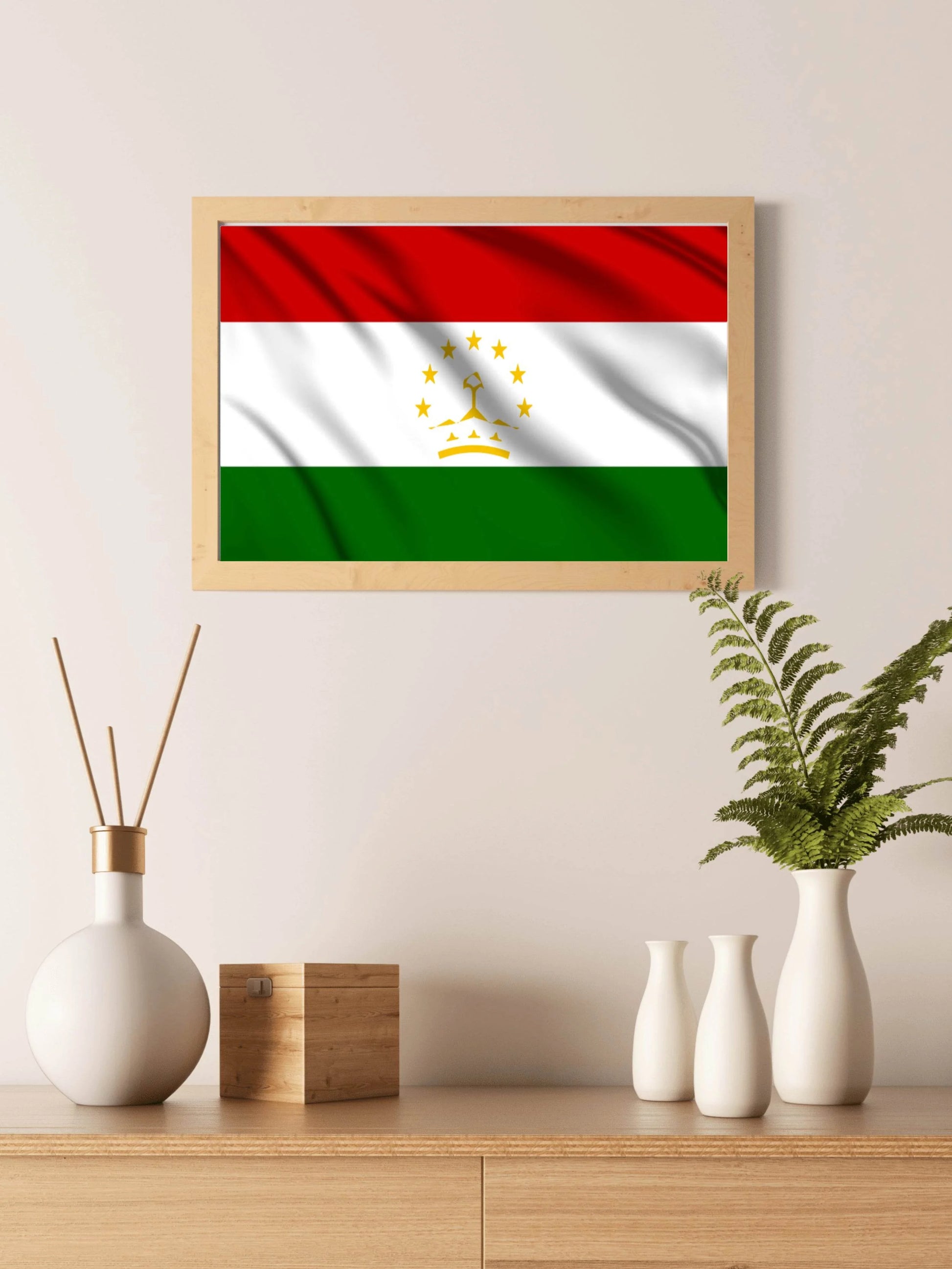 Tajikistan National Flag Wall Art - beink online art store
