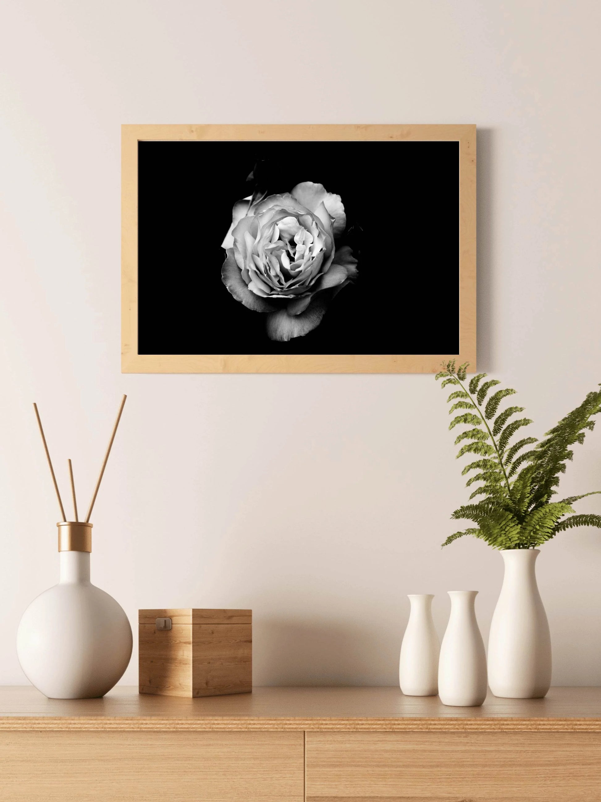 Garden Roses Black & White Wall Art - beink online art store