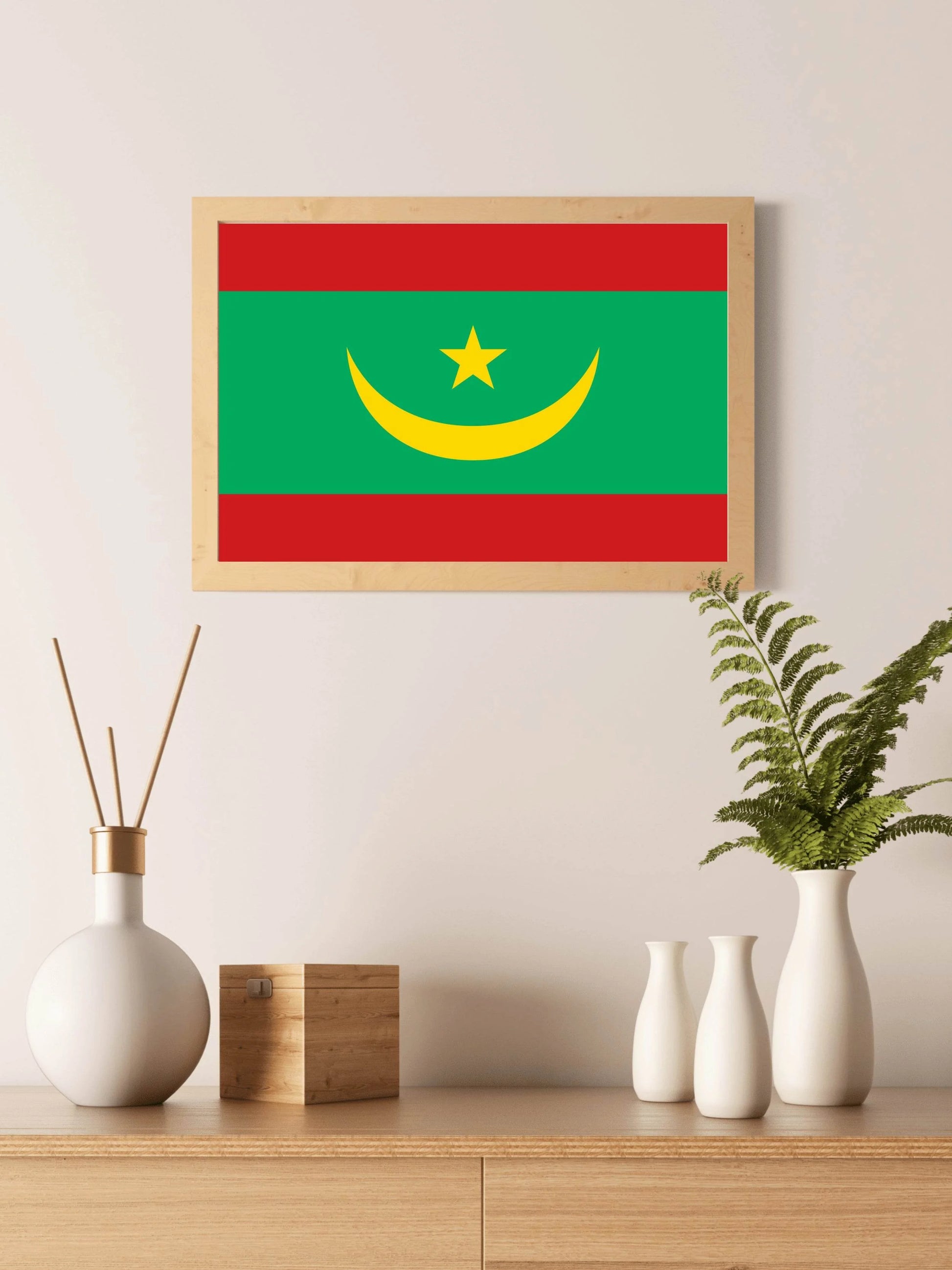 Mauritania National Flag Wall Art - beink online art store