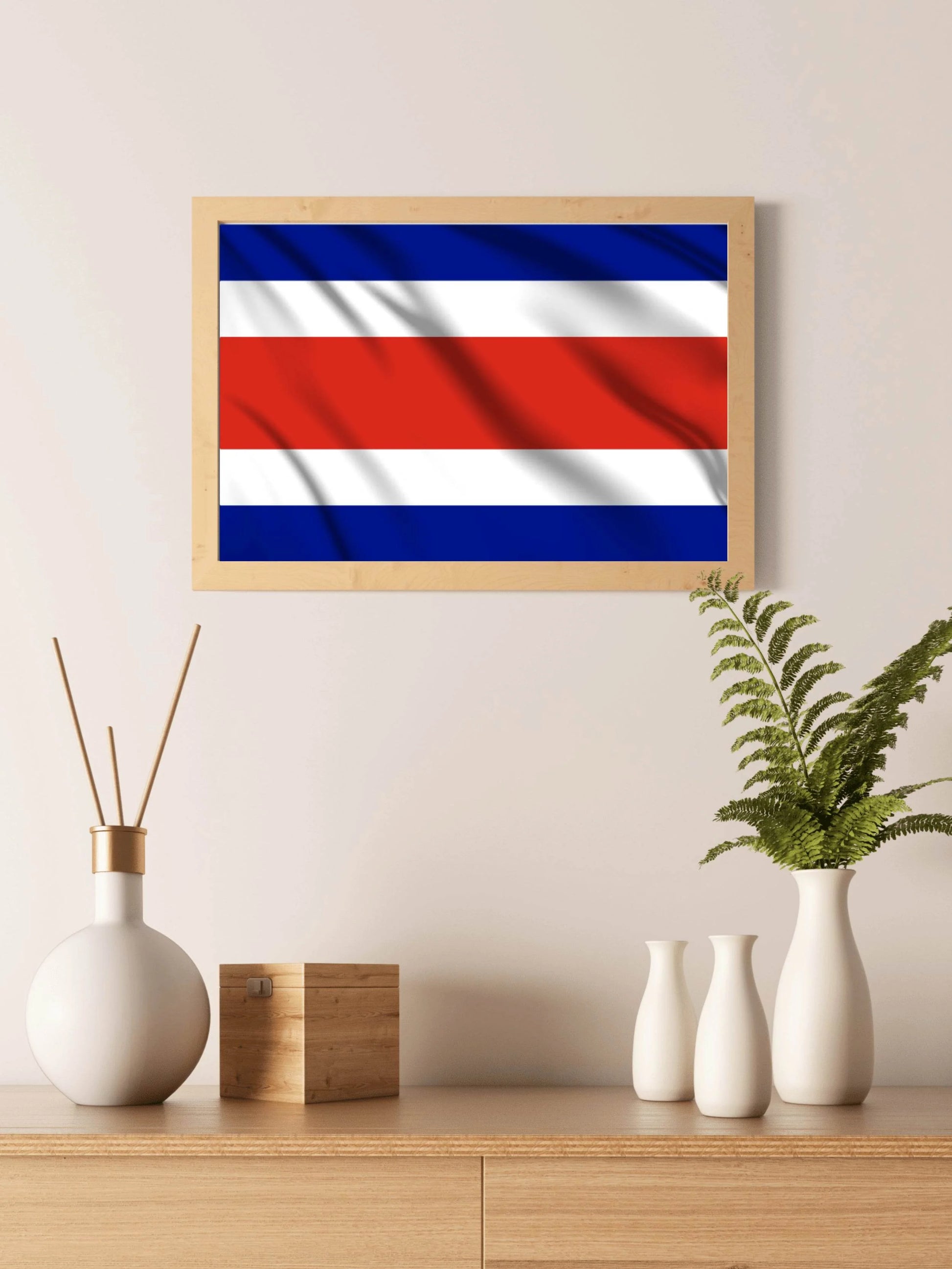 Costa Rica National Flag Wall Art - beink online art store