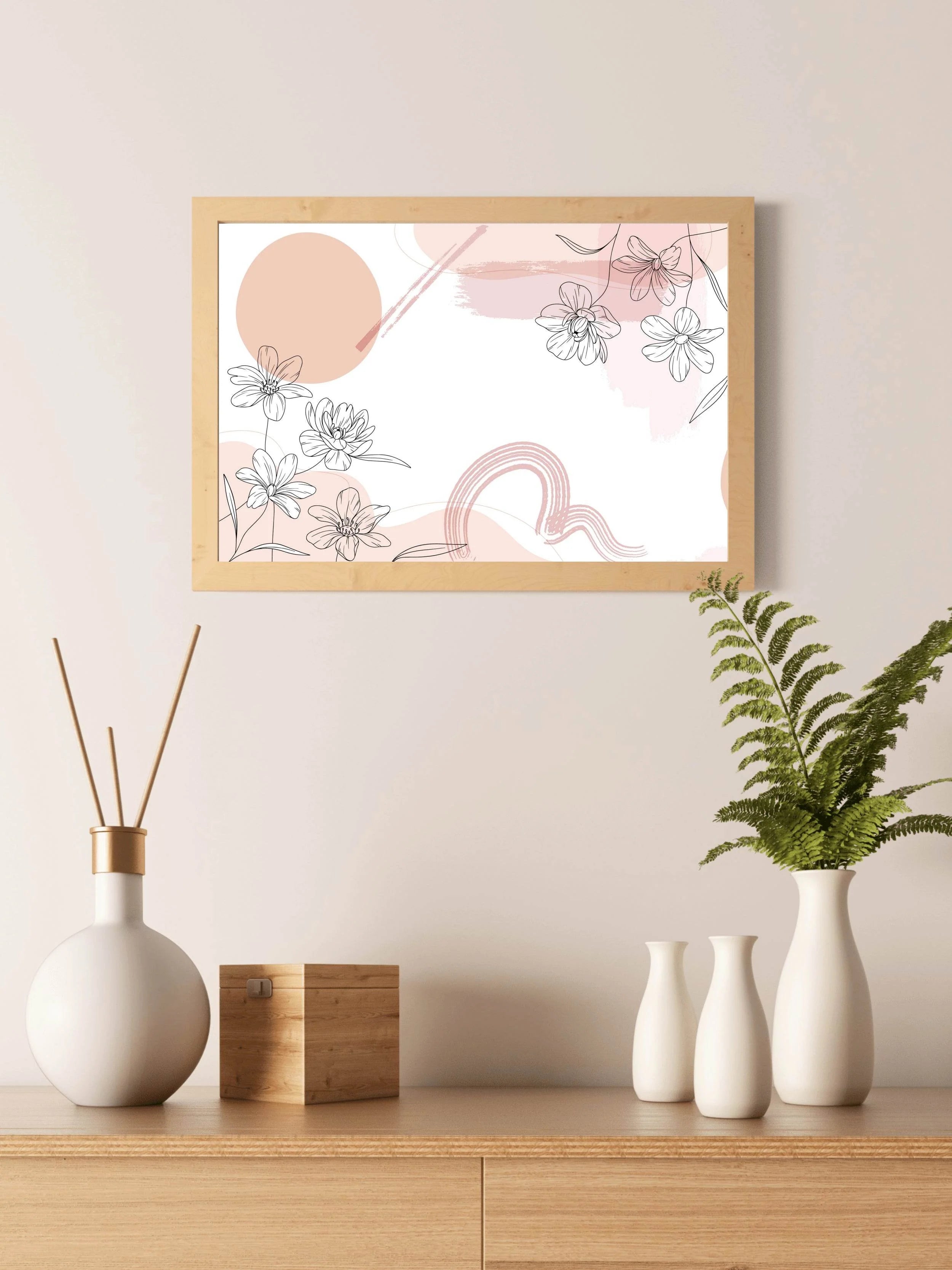 Simple Floral Drawing Wall Art - beink online art store