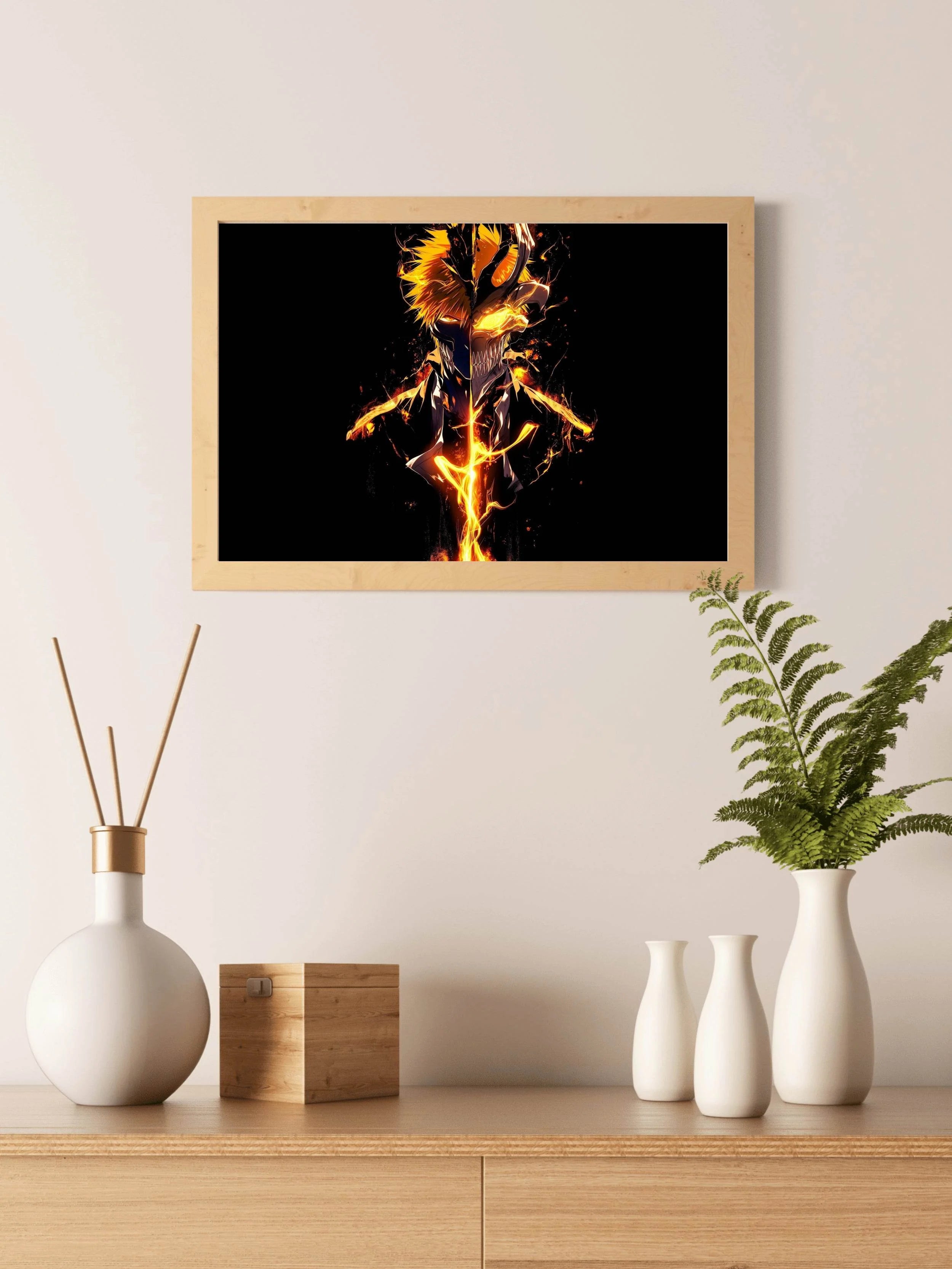 Ichigo Kurosaki Hollow Mask Anime Wall Art - beink online art store