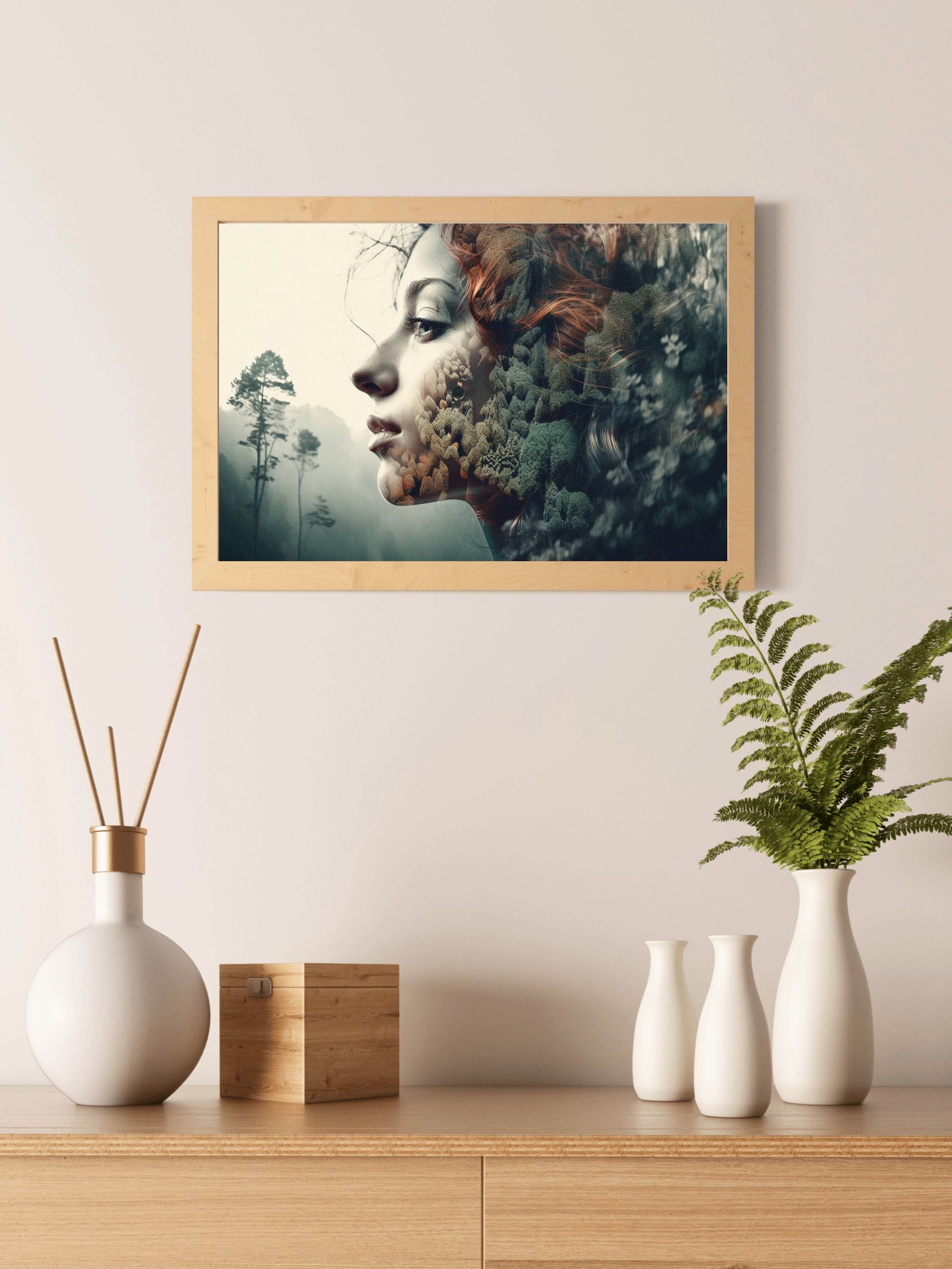 Young Women in Forest Digital Art - beink online art store