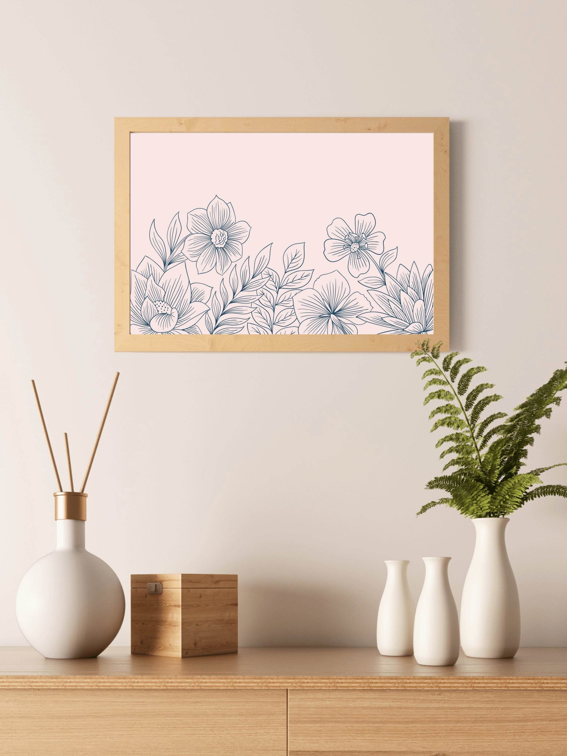 Gypsophila Flower Branch Wall Art - beink online art store