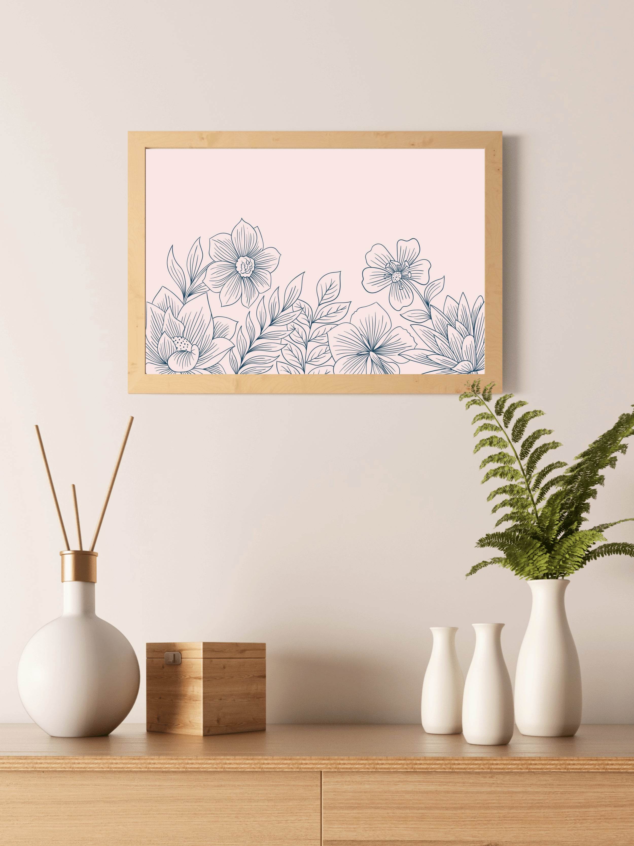 Gypsophila Flower Branch Wall Art - beink online art store