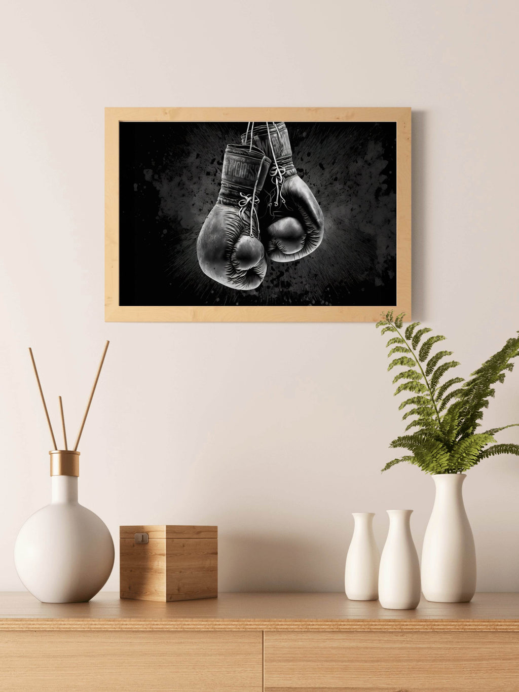Boxing Gloves Black & White Wall Art - beink online art store