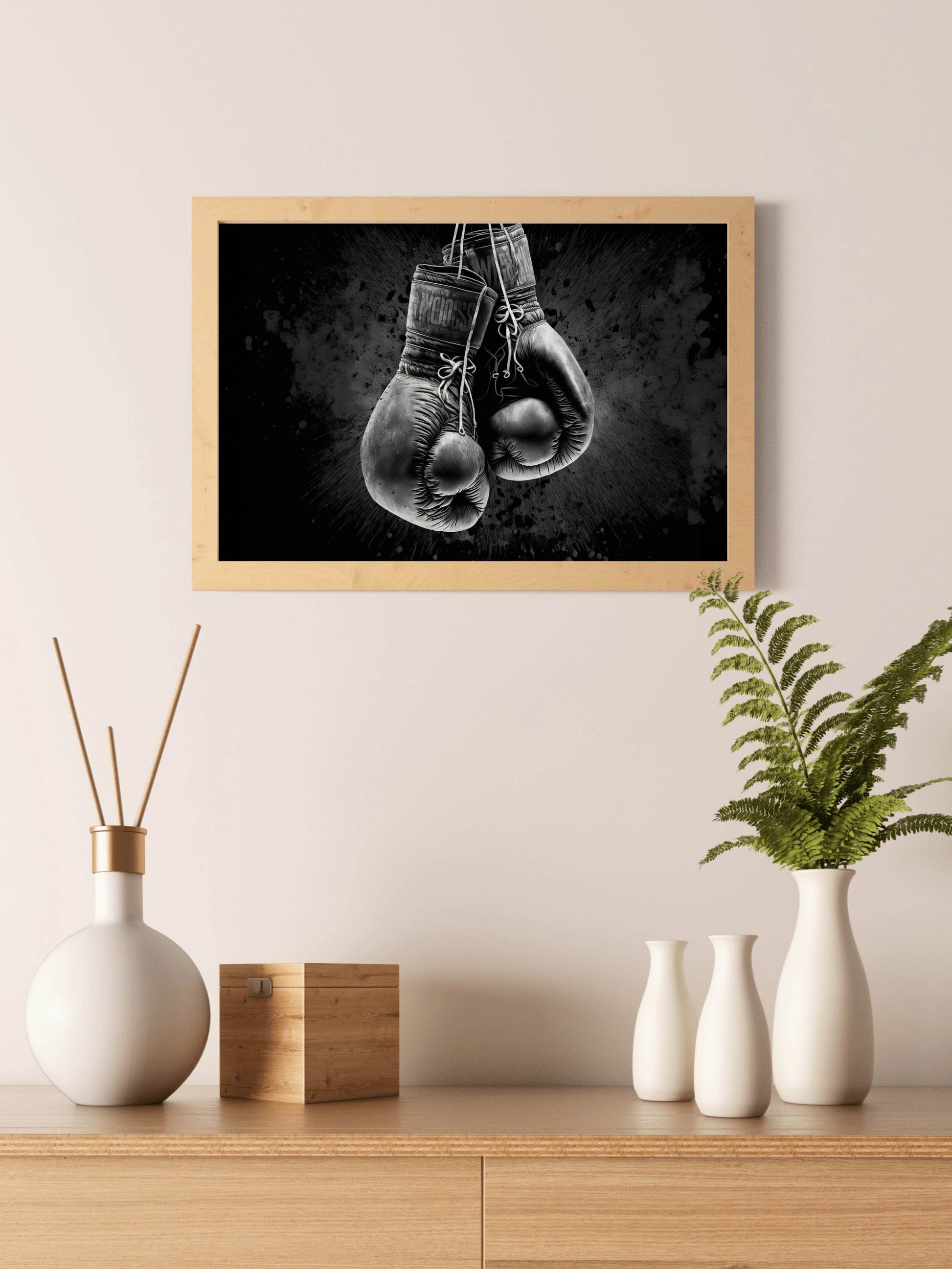 Boxing Gloves Black & White Wall Art - beink online art store