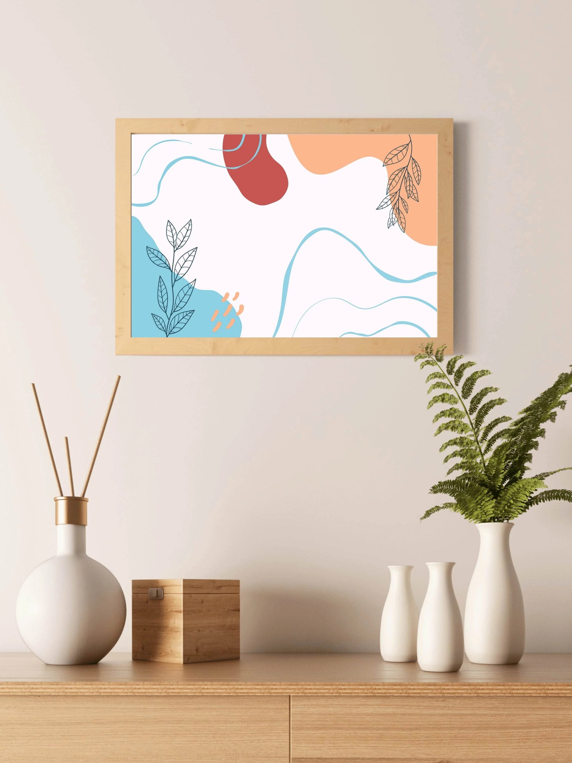 Art Design Mixed With Water And Flower Wall Art - beink online art store