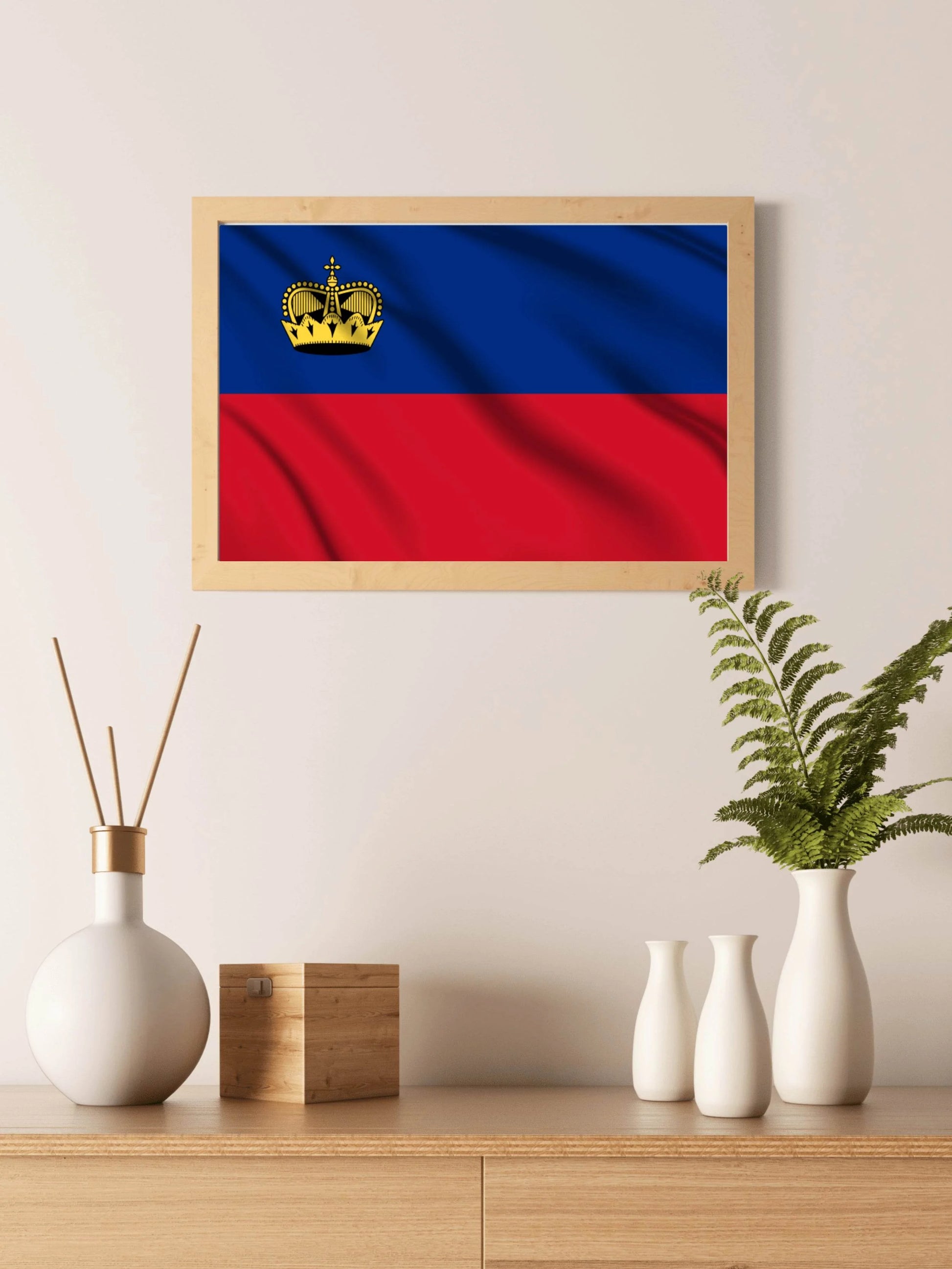Liechtenstein National Flag Wall Art - beink online art store