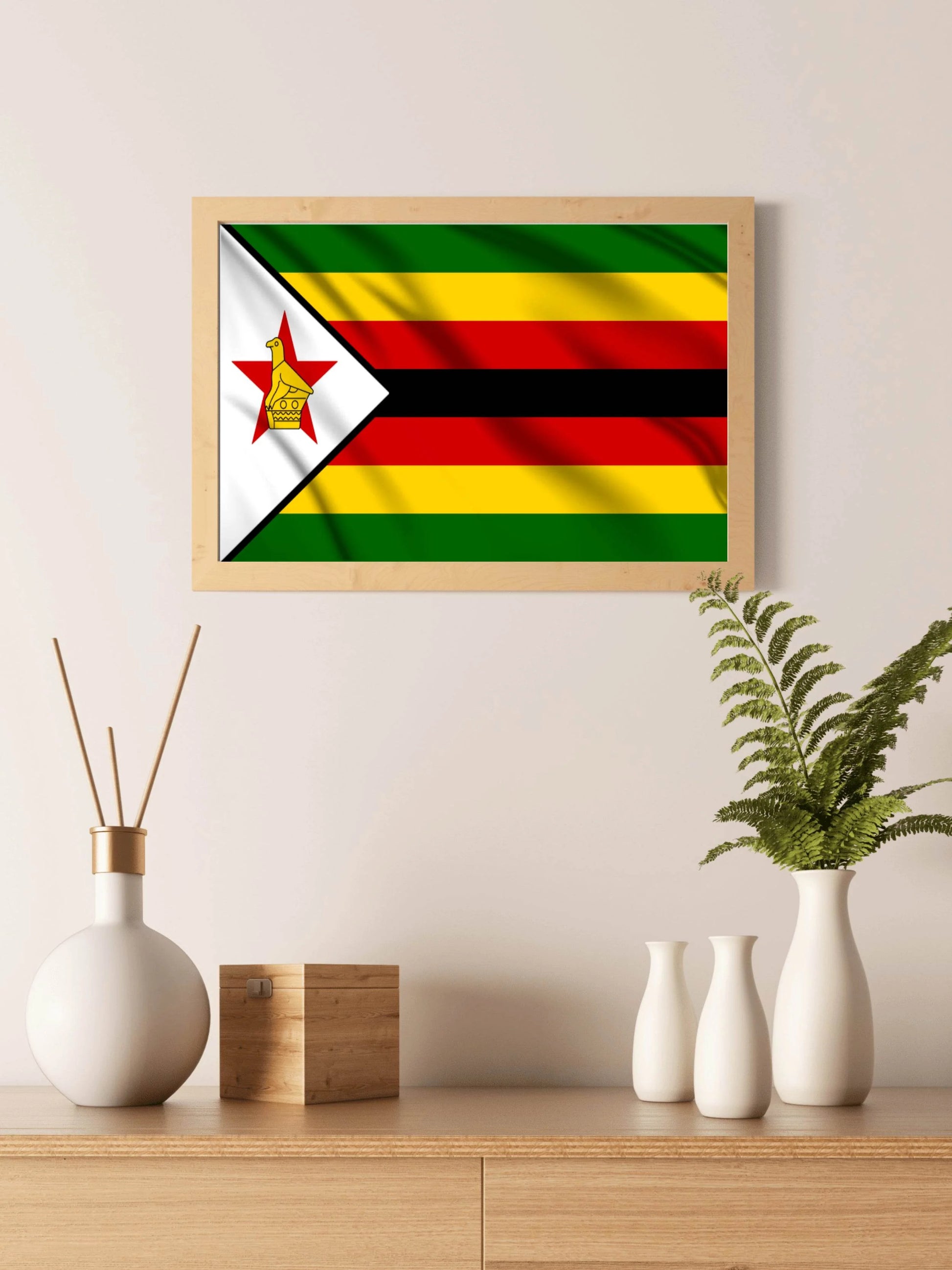 Zimbabwe National Flag Wall Art - beink online art store