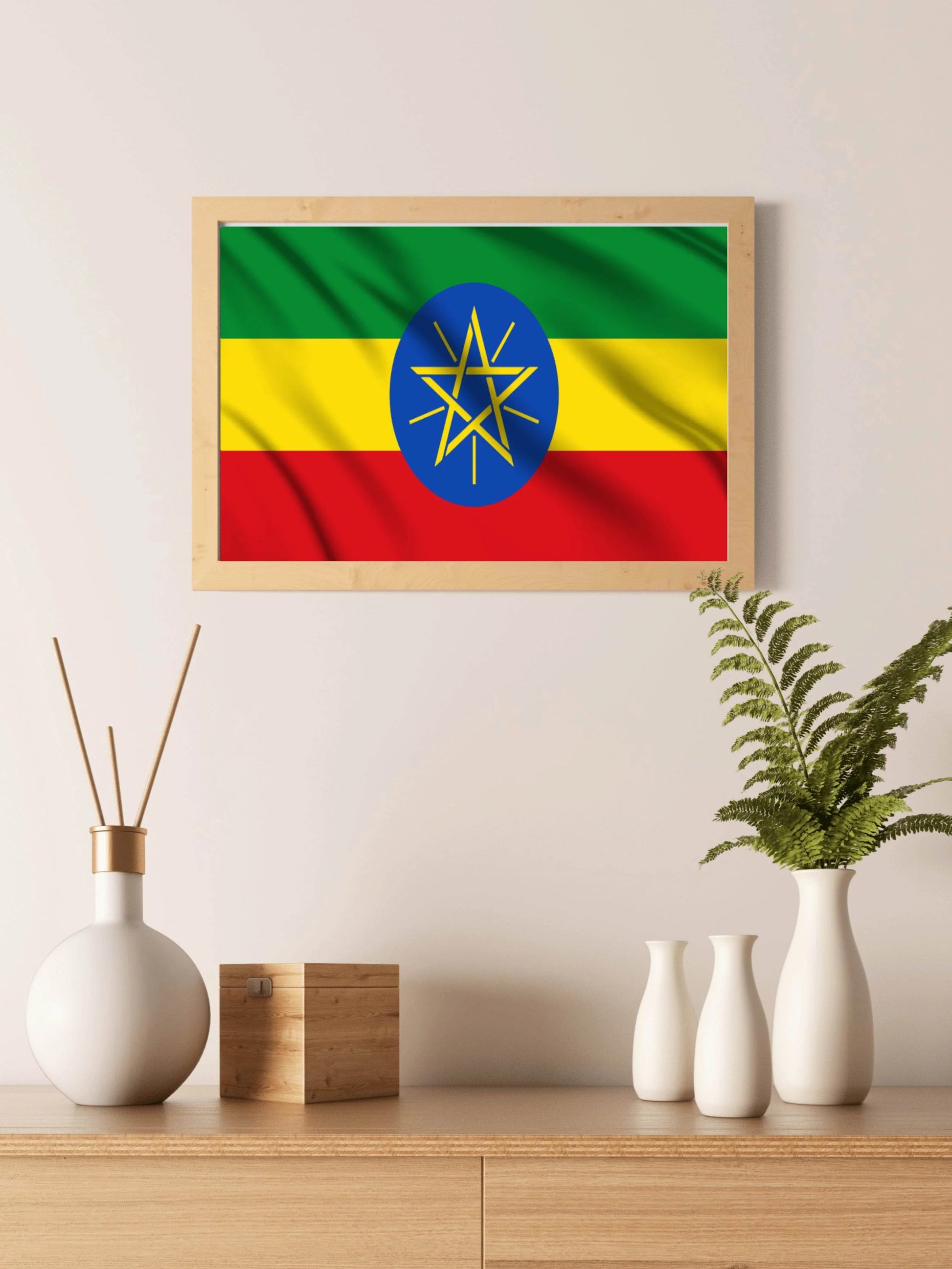 Ethiopia National Flag Wall Art - beink online art store
