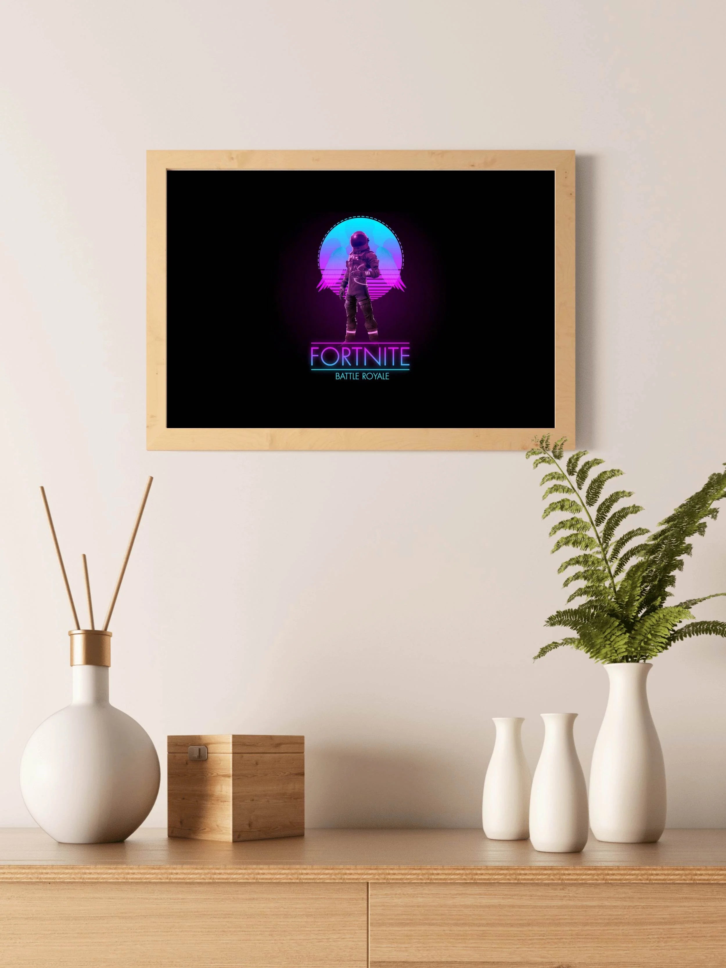 FORTNITE Cool Neon Gaming Wall Art - beink online art store
