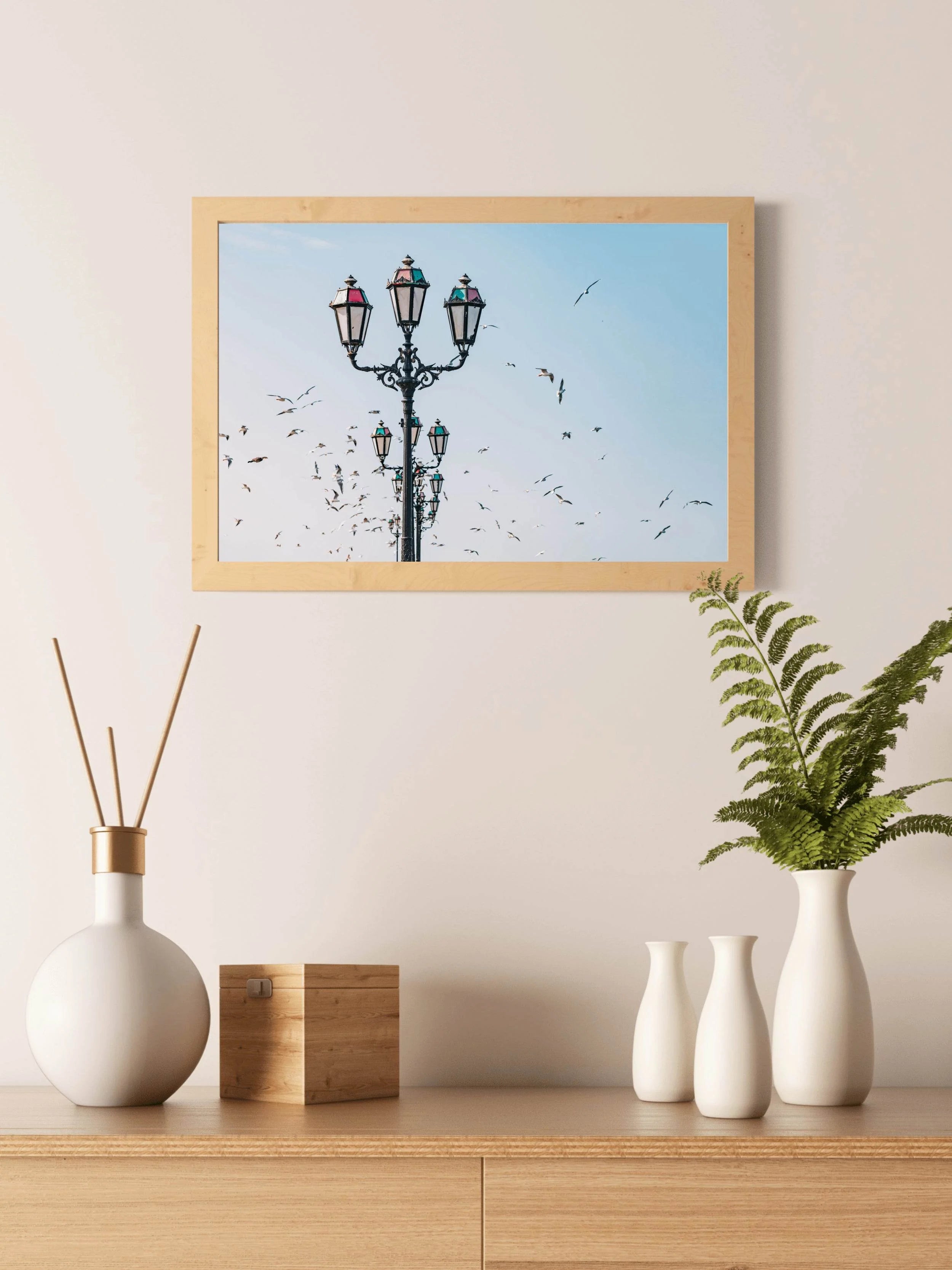 Vintage Lamps and Birds Wall Art - beink online art store