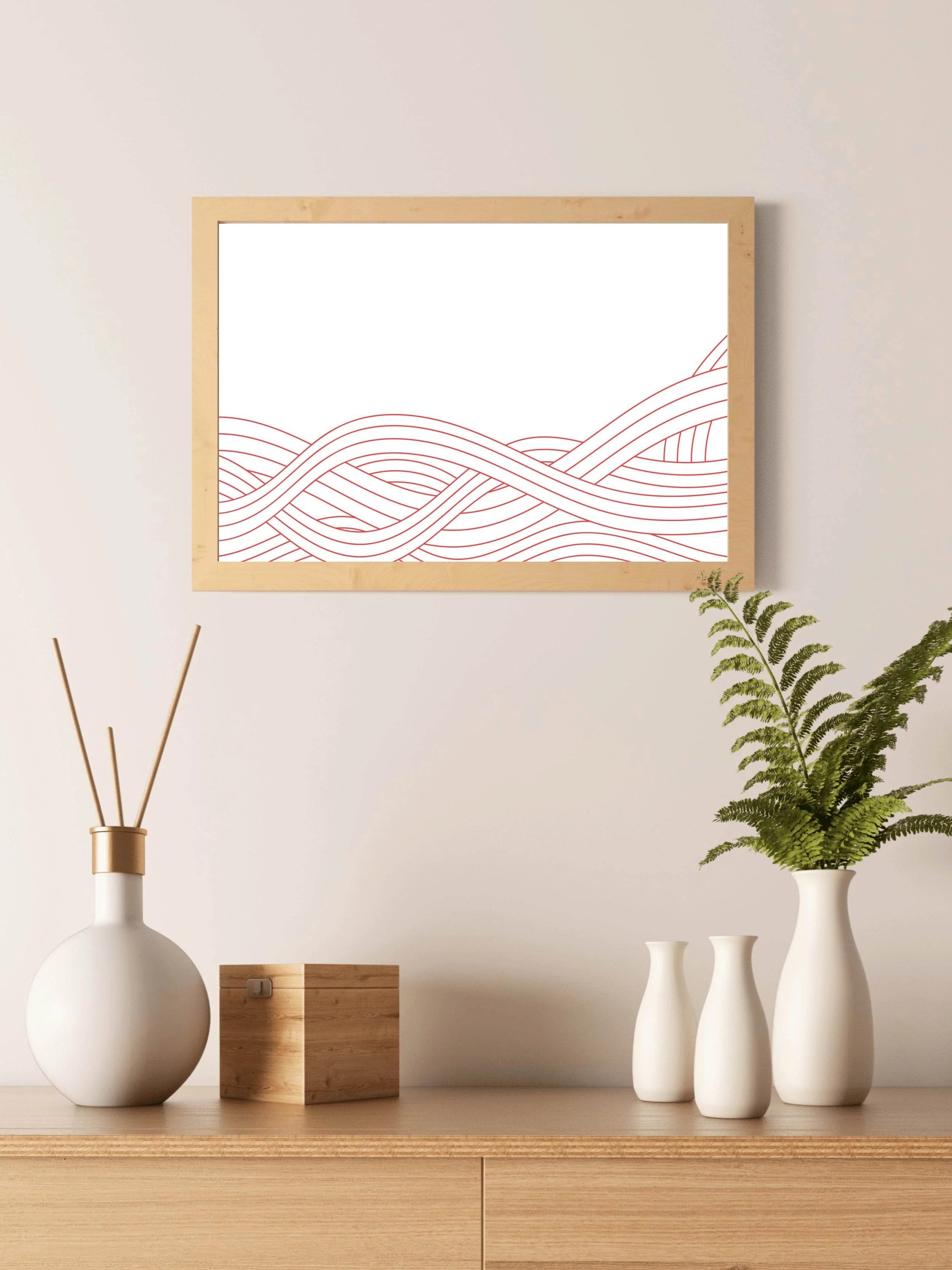 Lntertwined Wavy Line Art - beink online art store