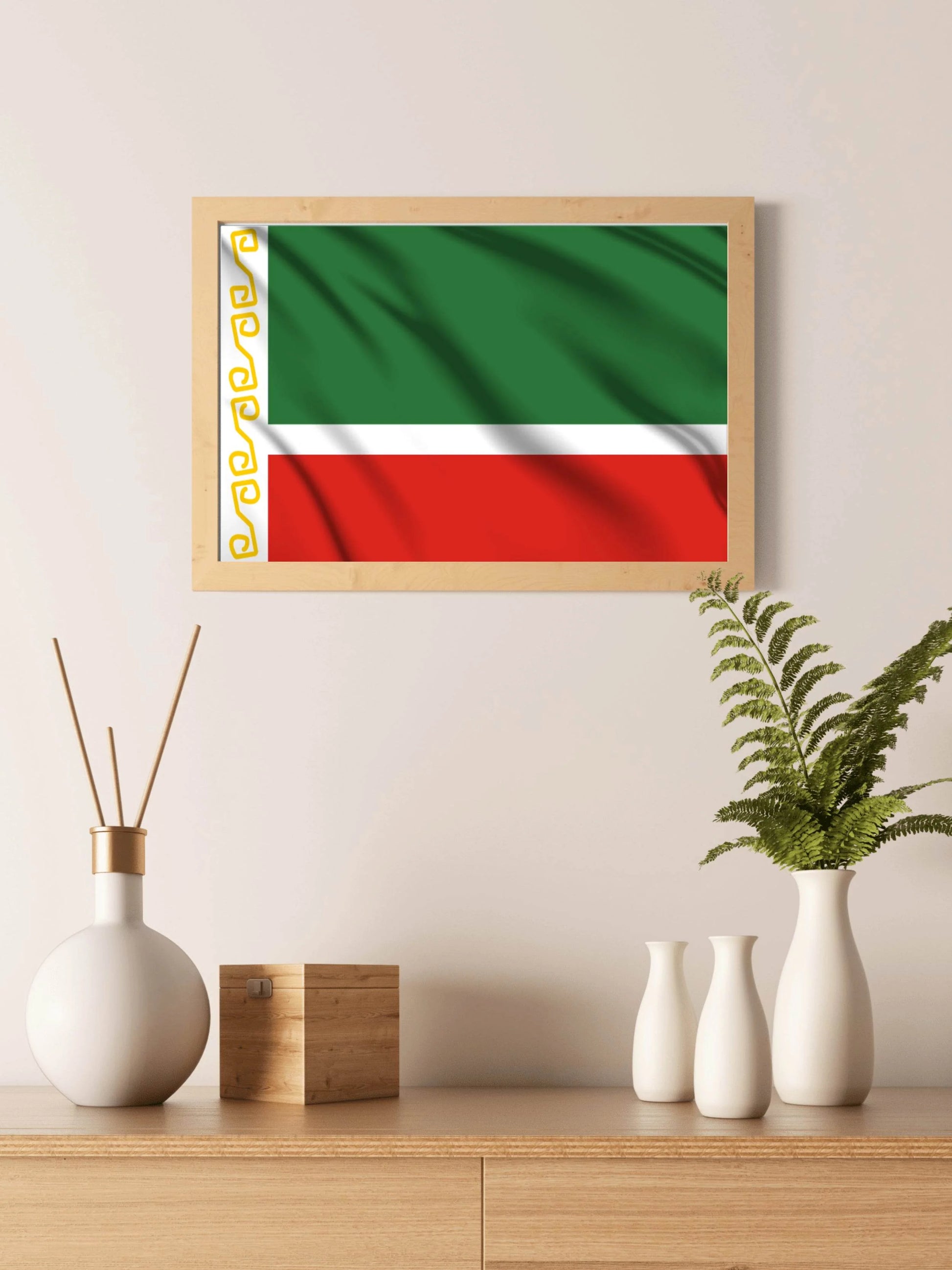 Chechnya National Flag Wall Art - beink online art store