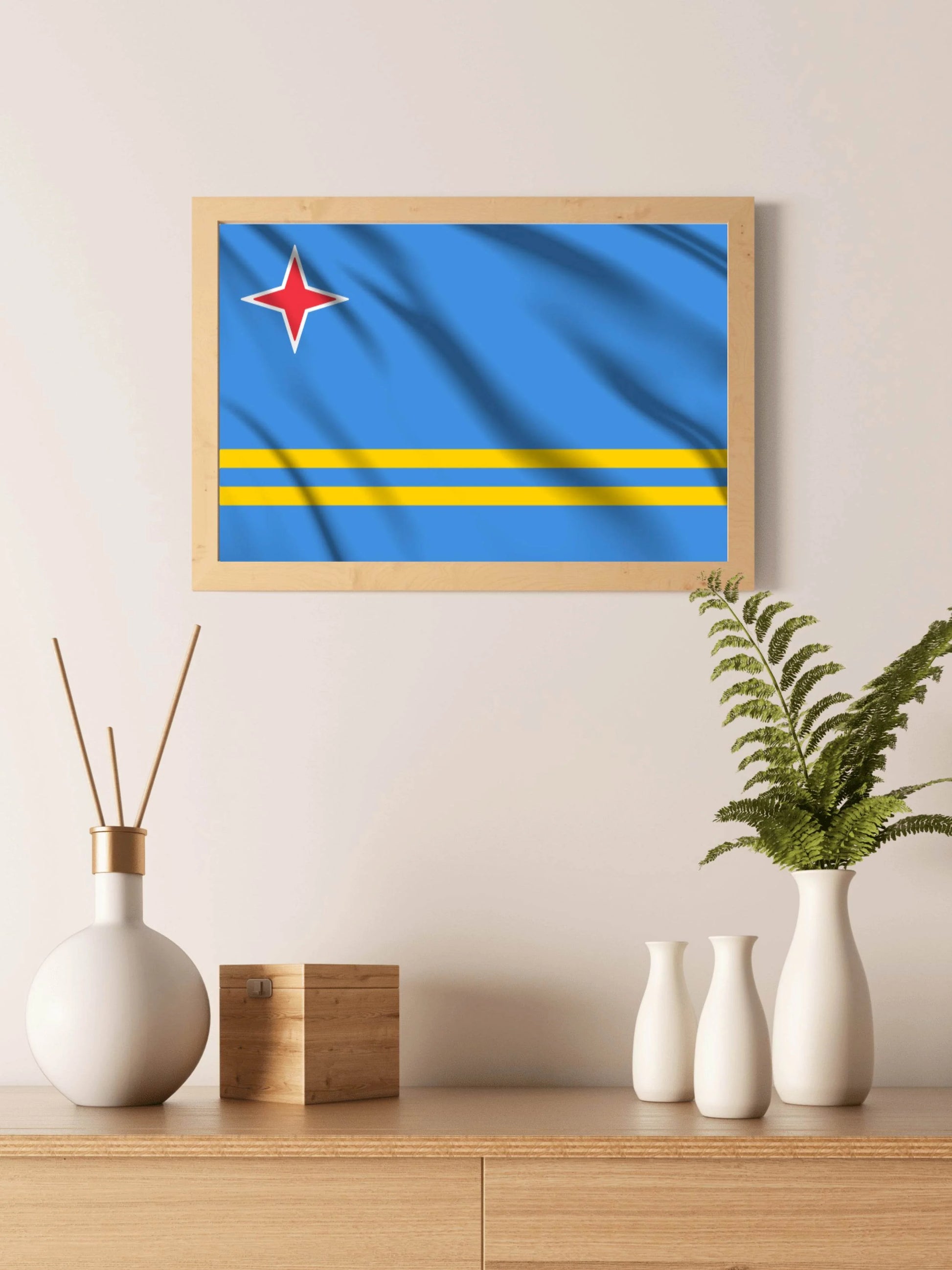 Aruba National Flag Wall Art - beink online art store
