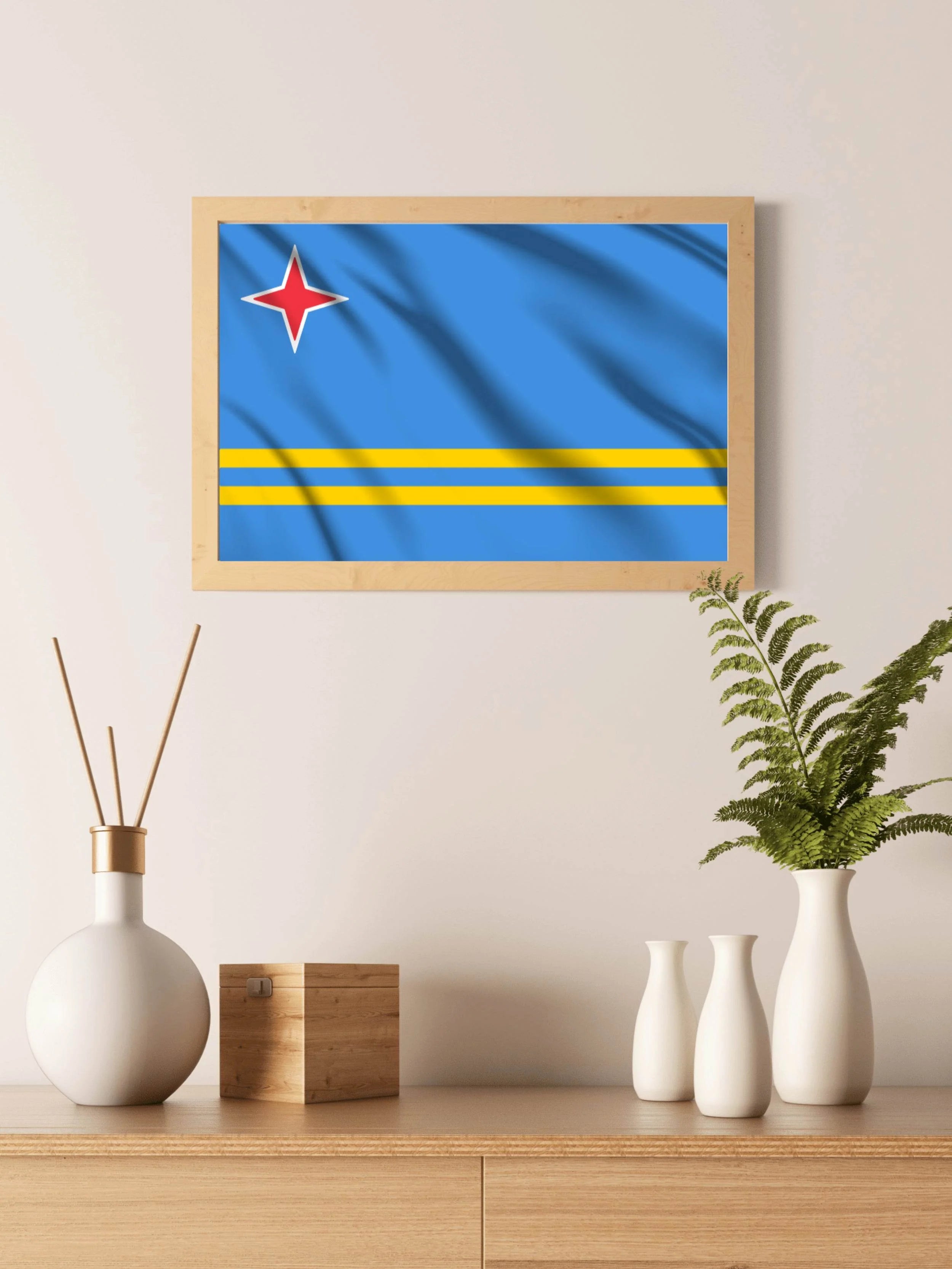 Aruba National Flag Wall Art - beink online art store