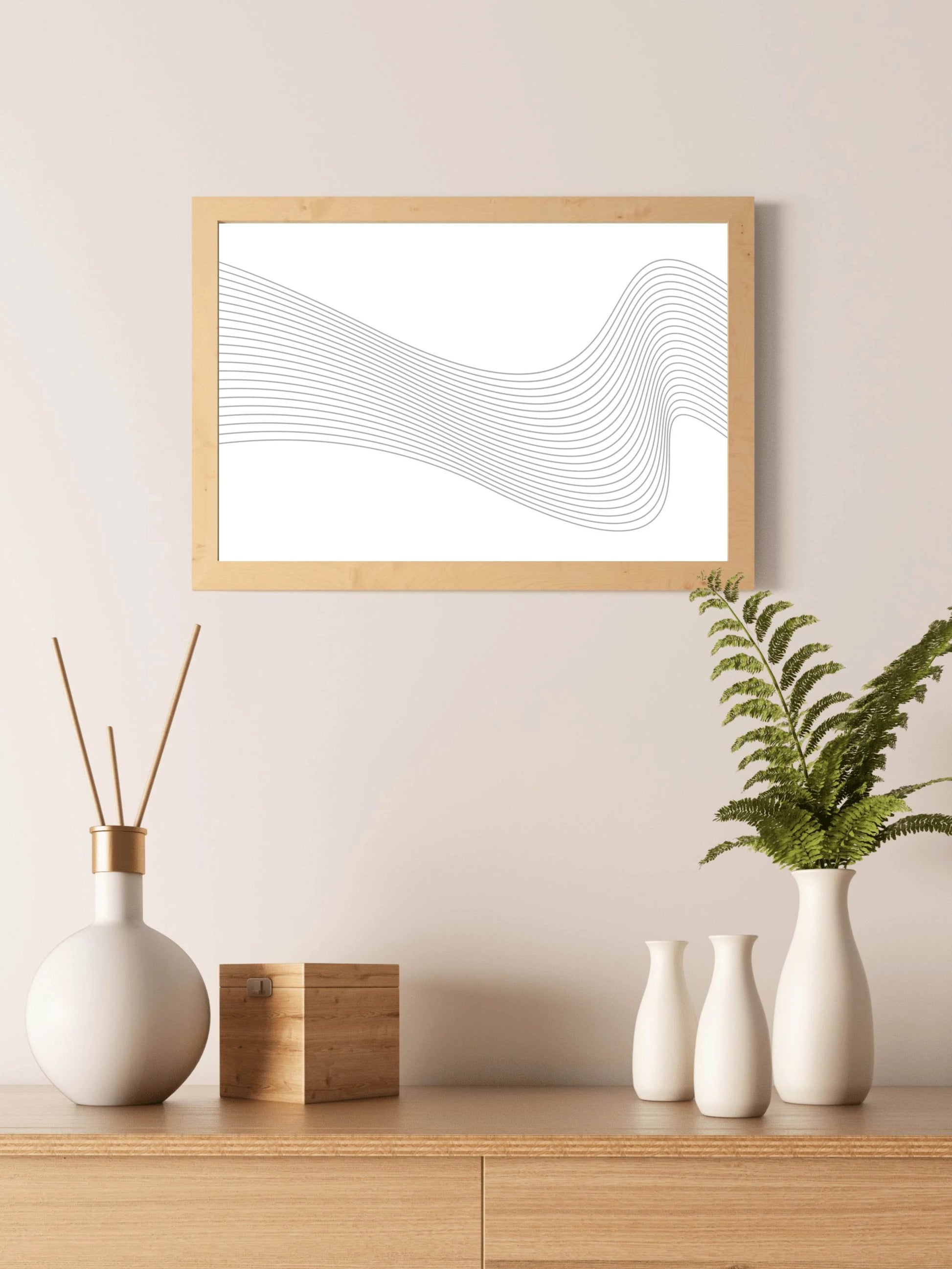 Wavy Frequency Lines Wall Art - beink online art store