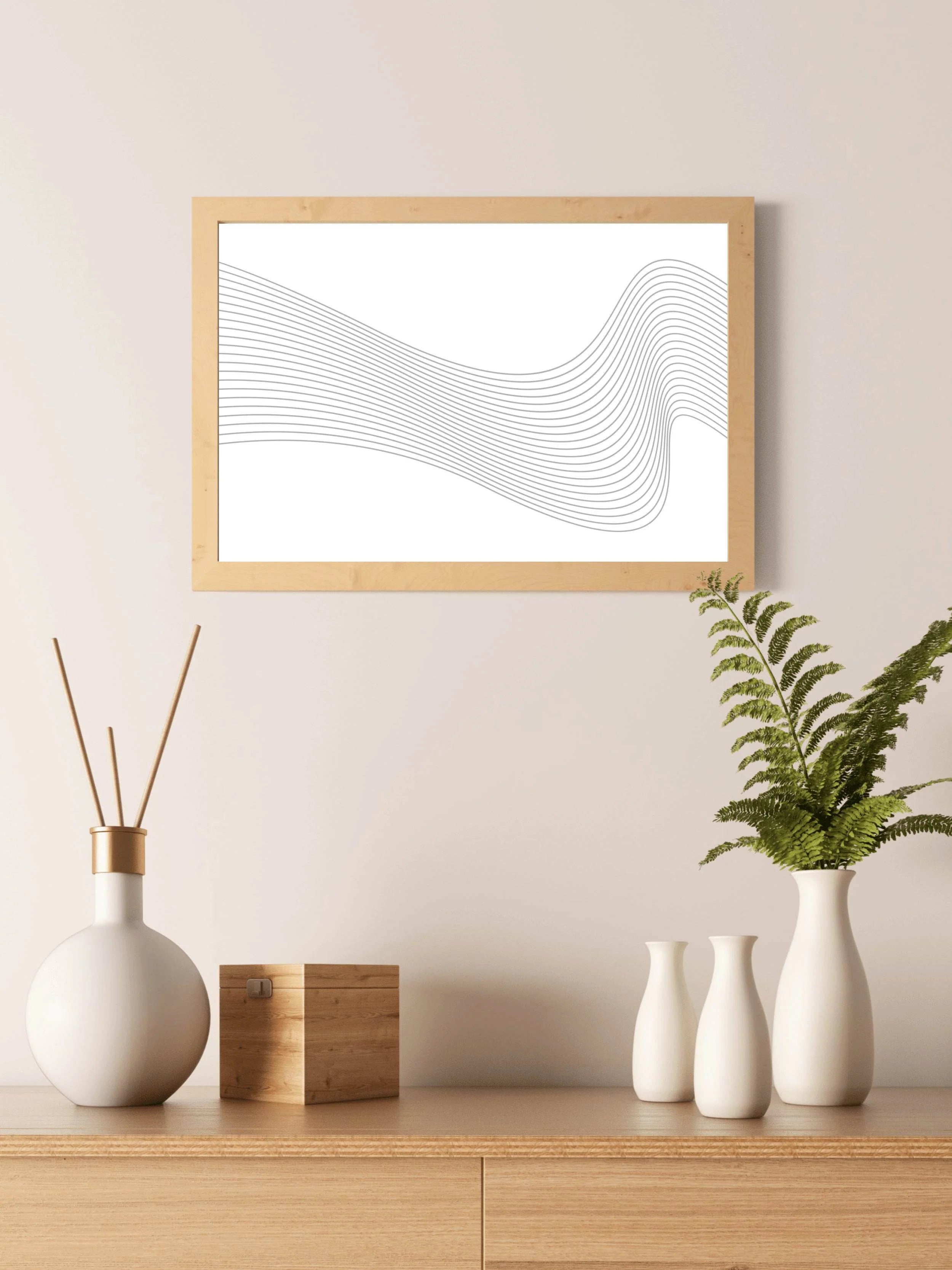 Wavy Frequency Lines Wall Art - beink online art store