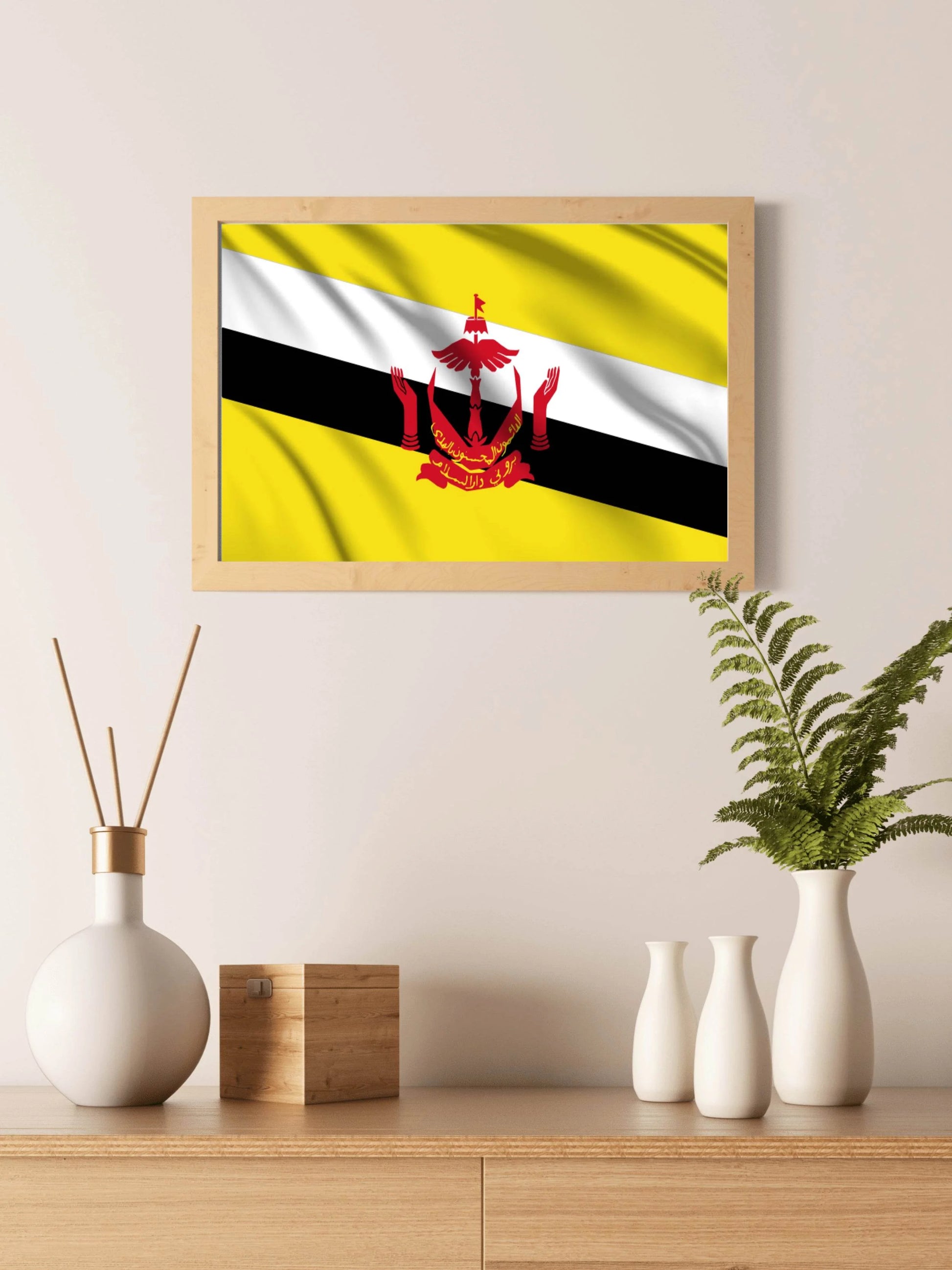 Brunei National Flag Wall Art - beink online art store