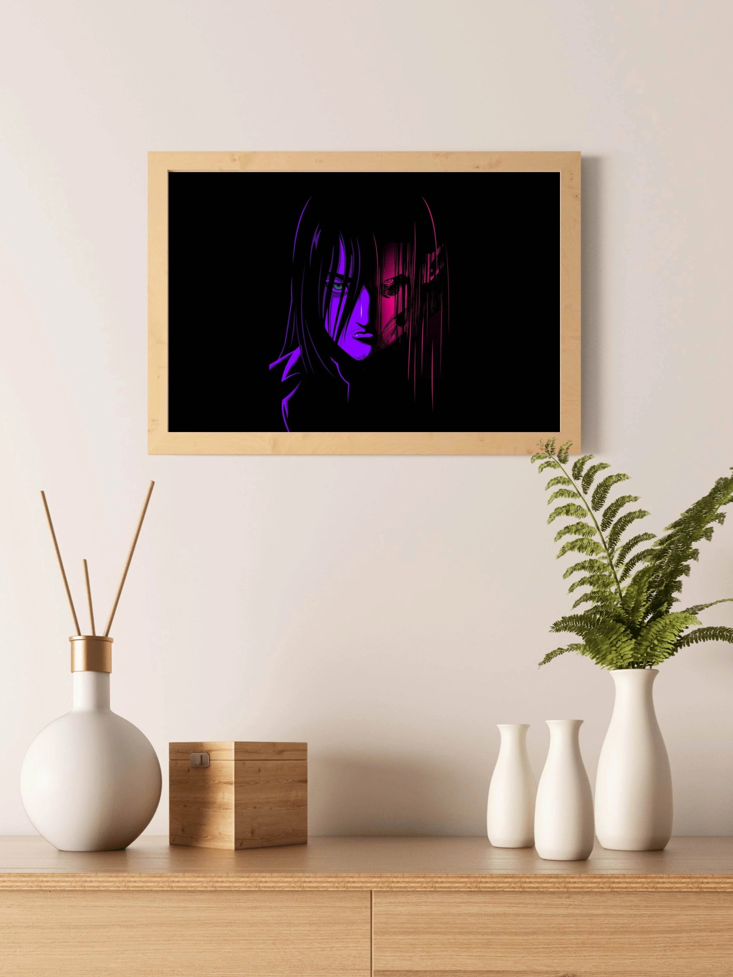 Eren Jaeger Neon Anime Wall Art - beink online art store