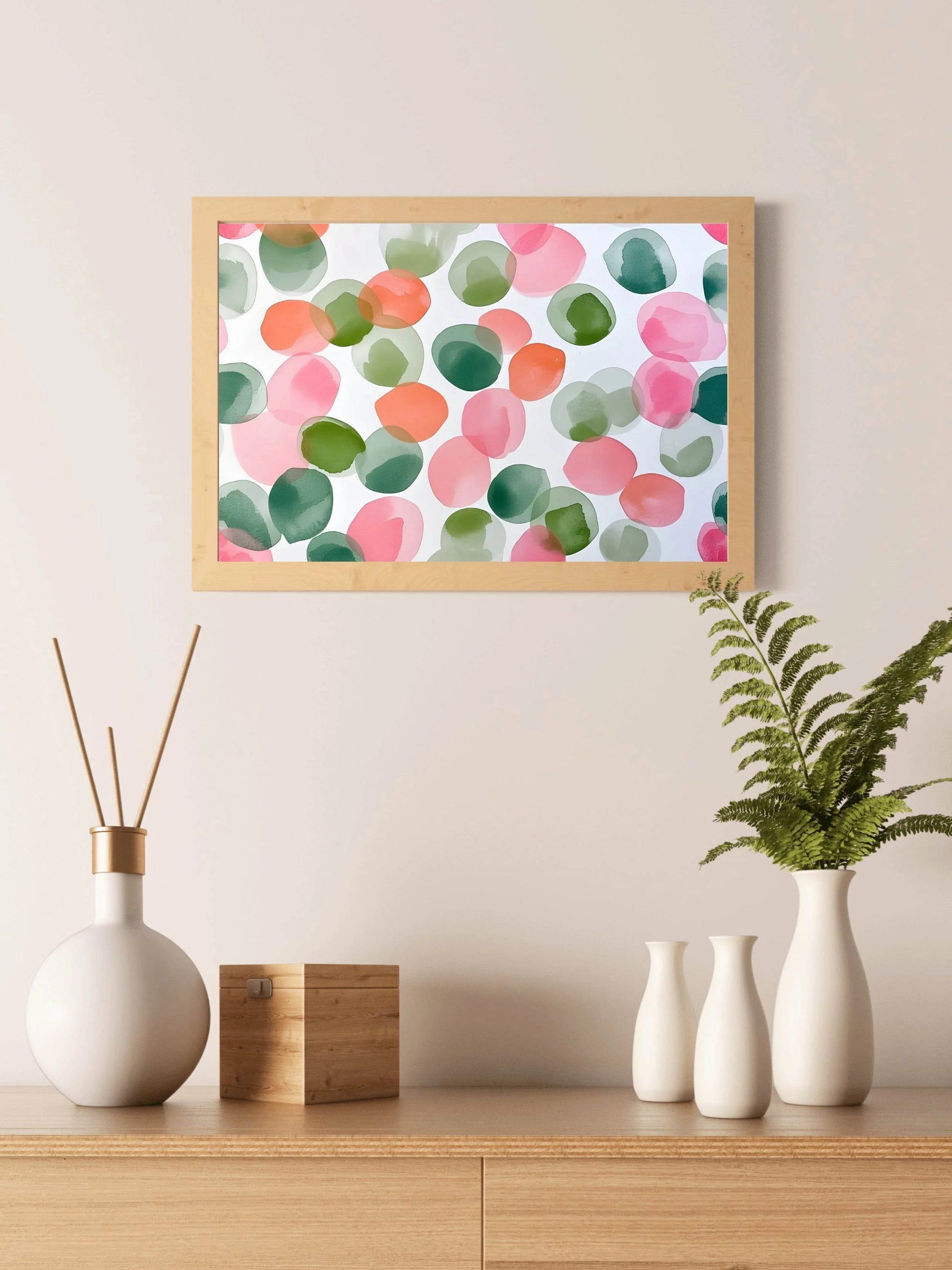Colorful Watercolor Dot Abstract Pattern - beink online art store