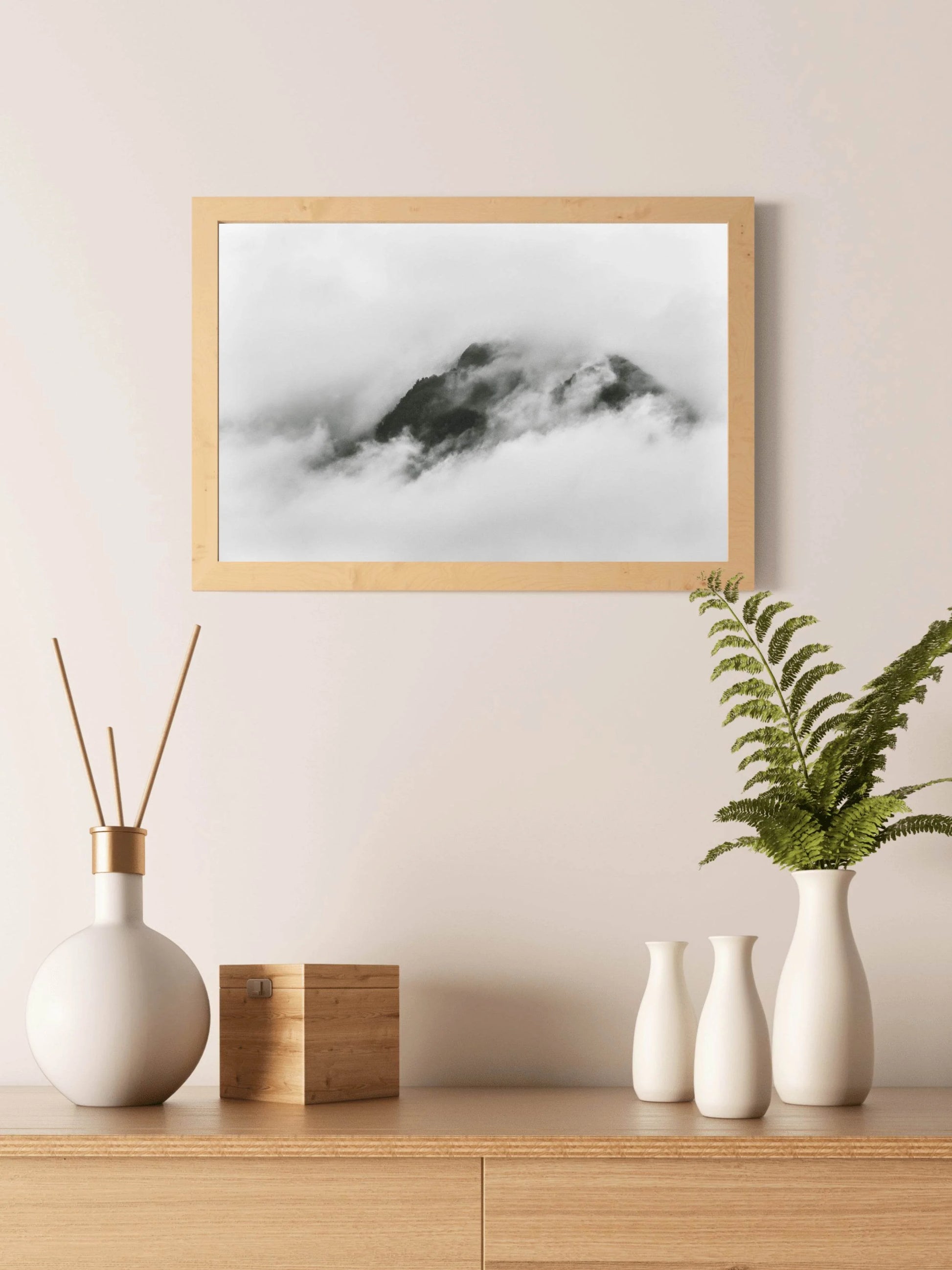Misty Mountain Black & White Wall Art - beink online art store