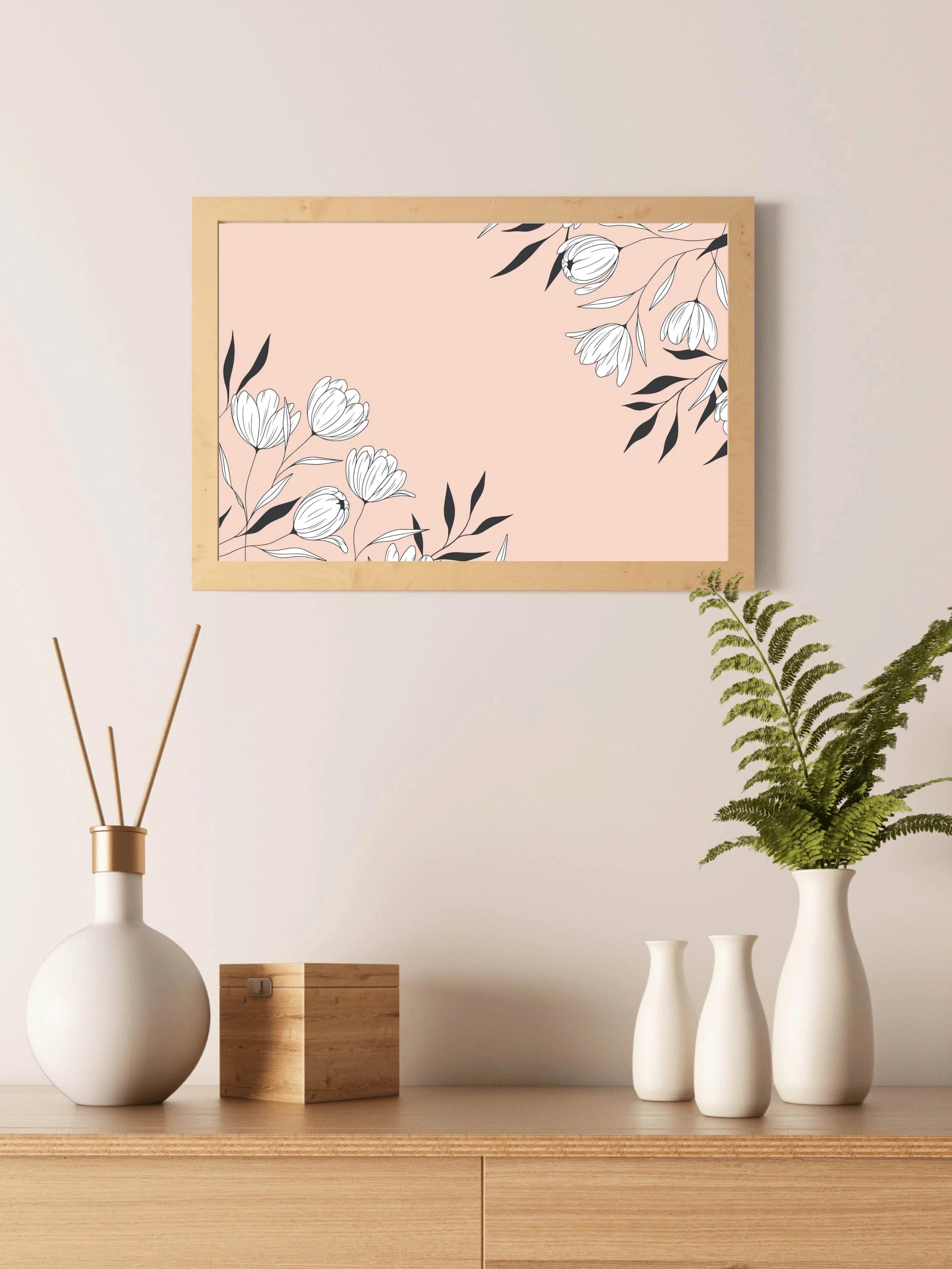 White Pearl Leaves Flower Wall Art - beink online art store