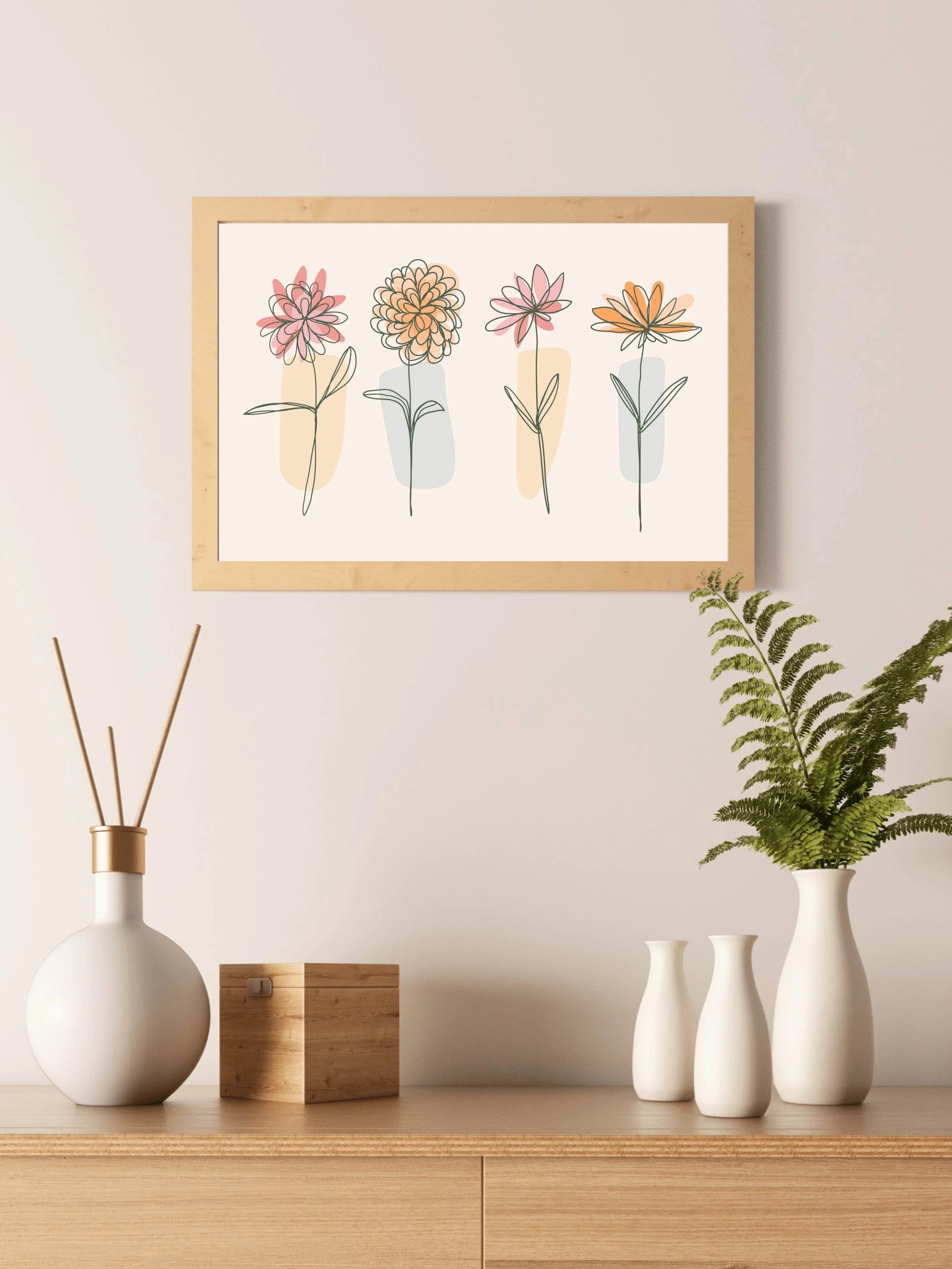 Flower Branch of Mimosa Pudica Wall Art - beink online art store