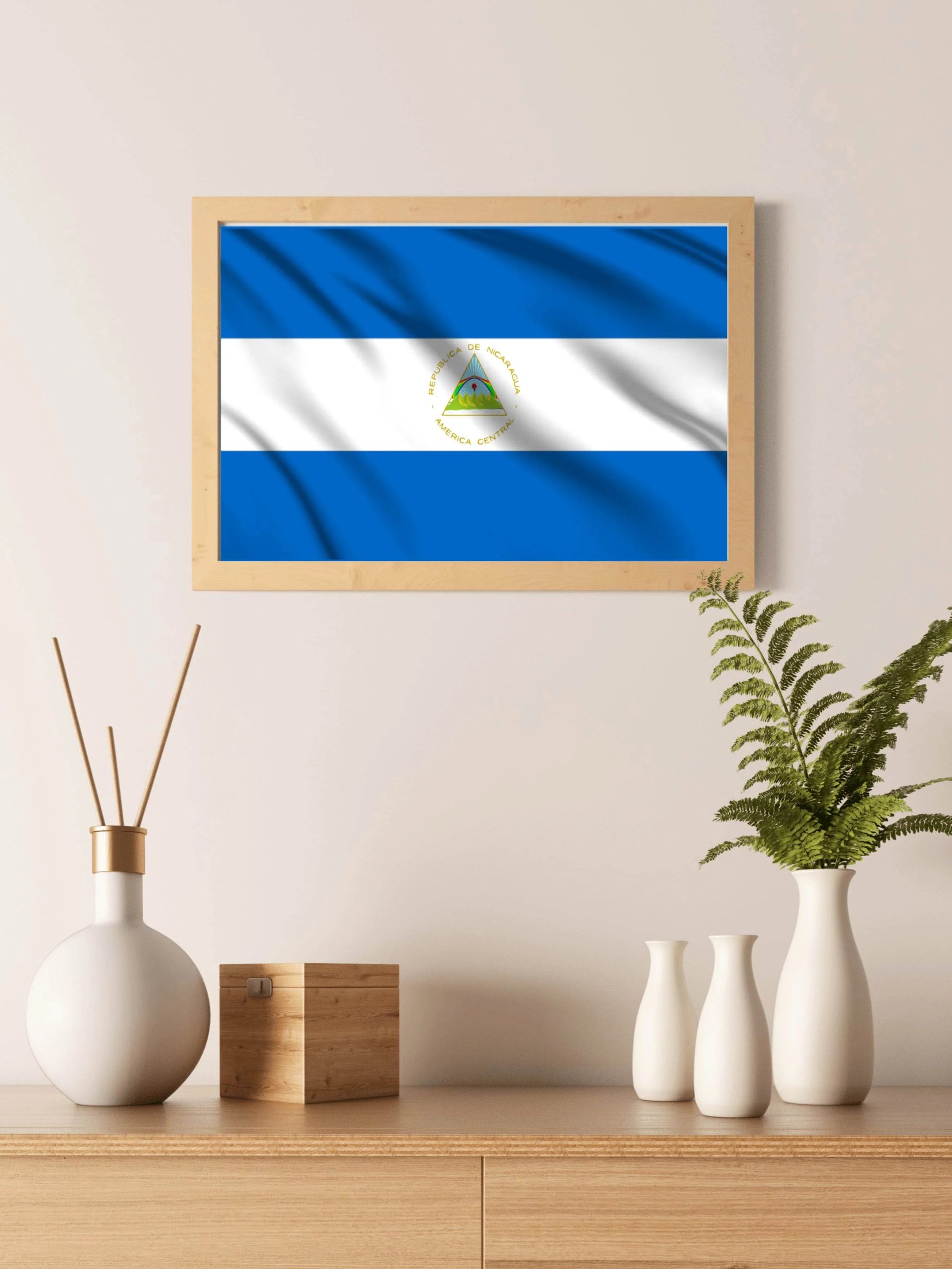 Nicaragua National Flag Wall Art - beink online art store