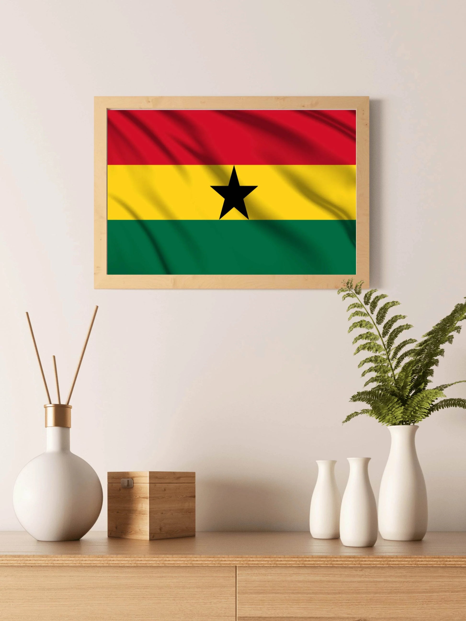 Ghana National Flag Wall Art - beink online art store