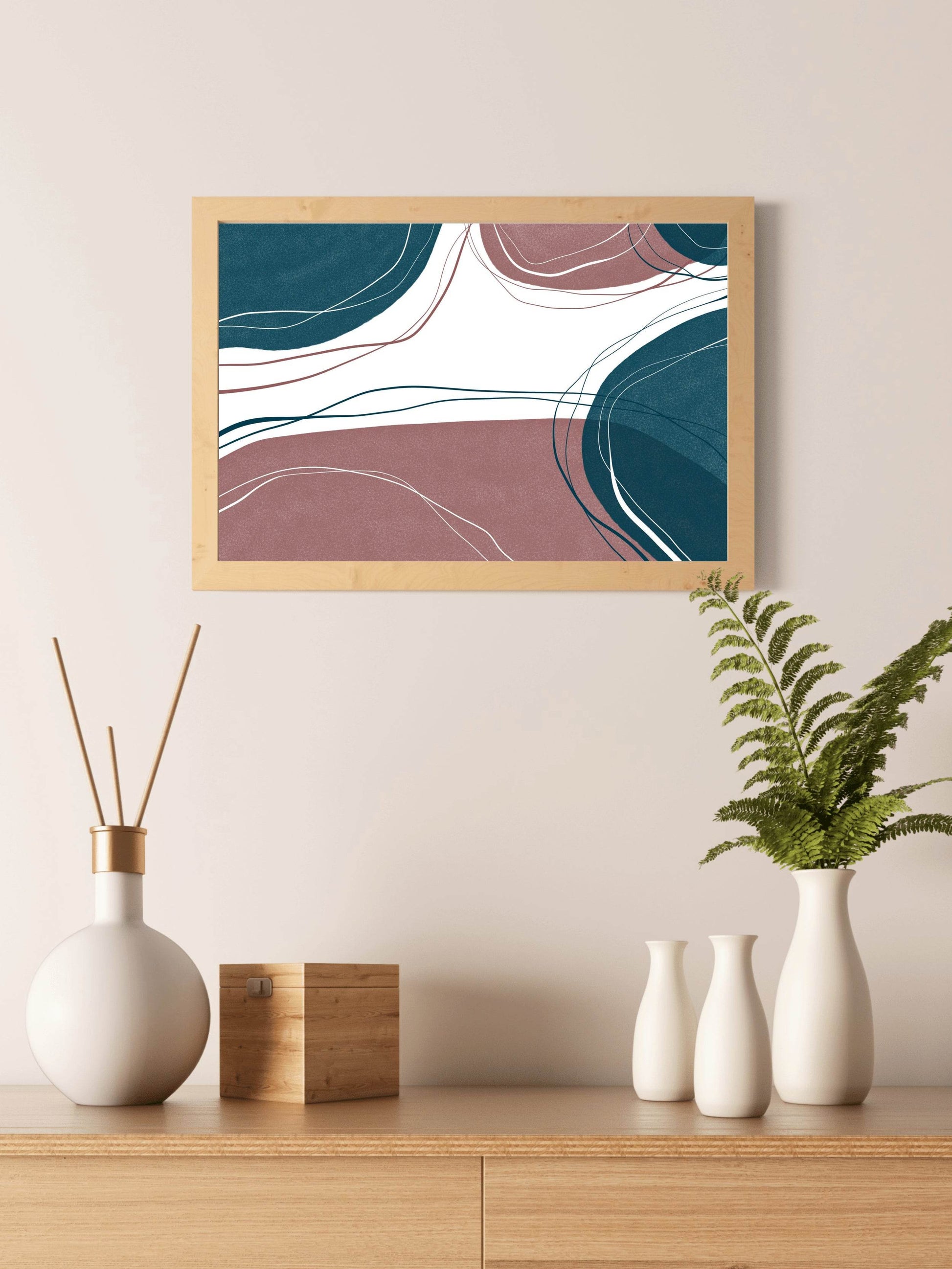 Colorful Wavy Background Abstract Wall Art - beink online art store
