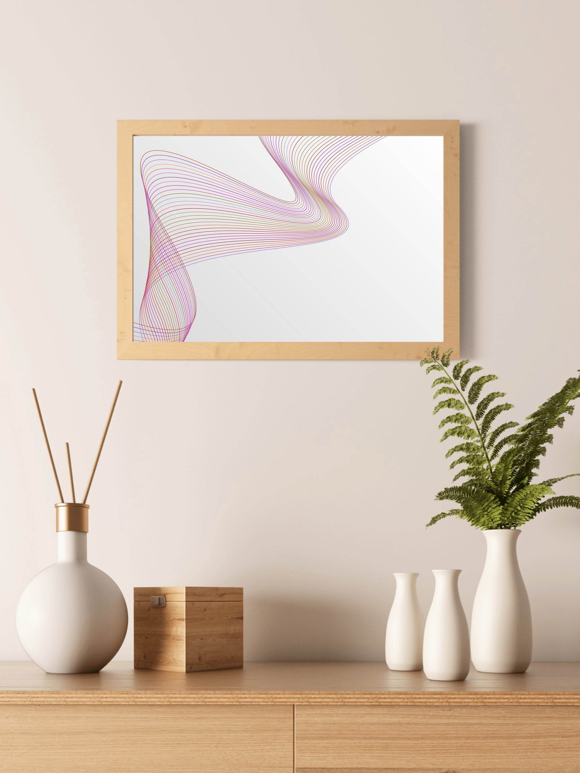 Technology Line Wave Abstract Wall Art - beink online art store