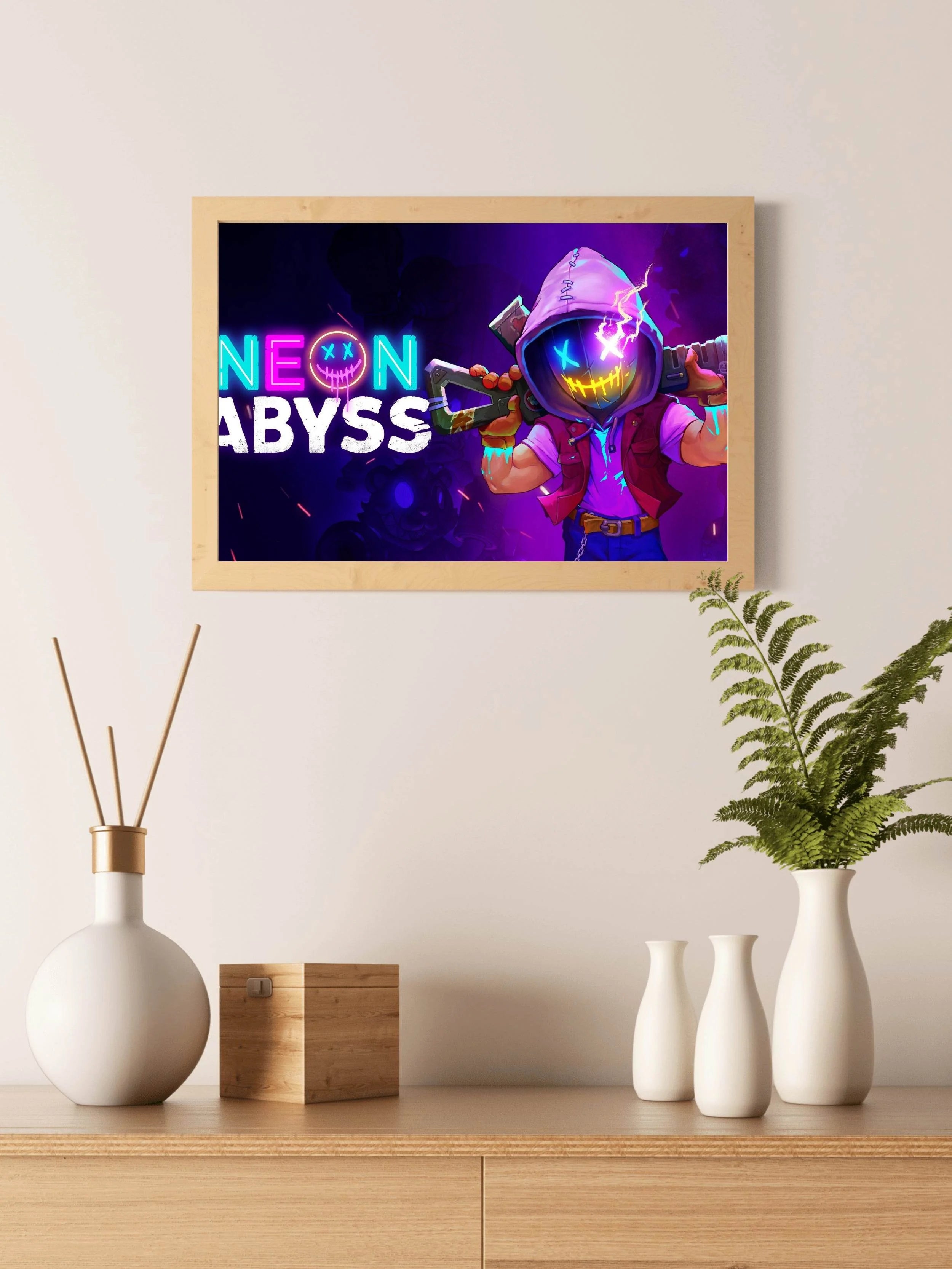 Neon Abyss Gaming Wall Art - beink online art store