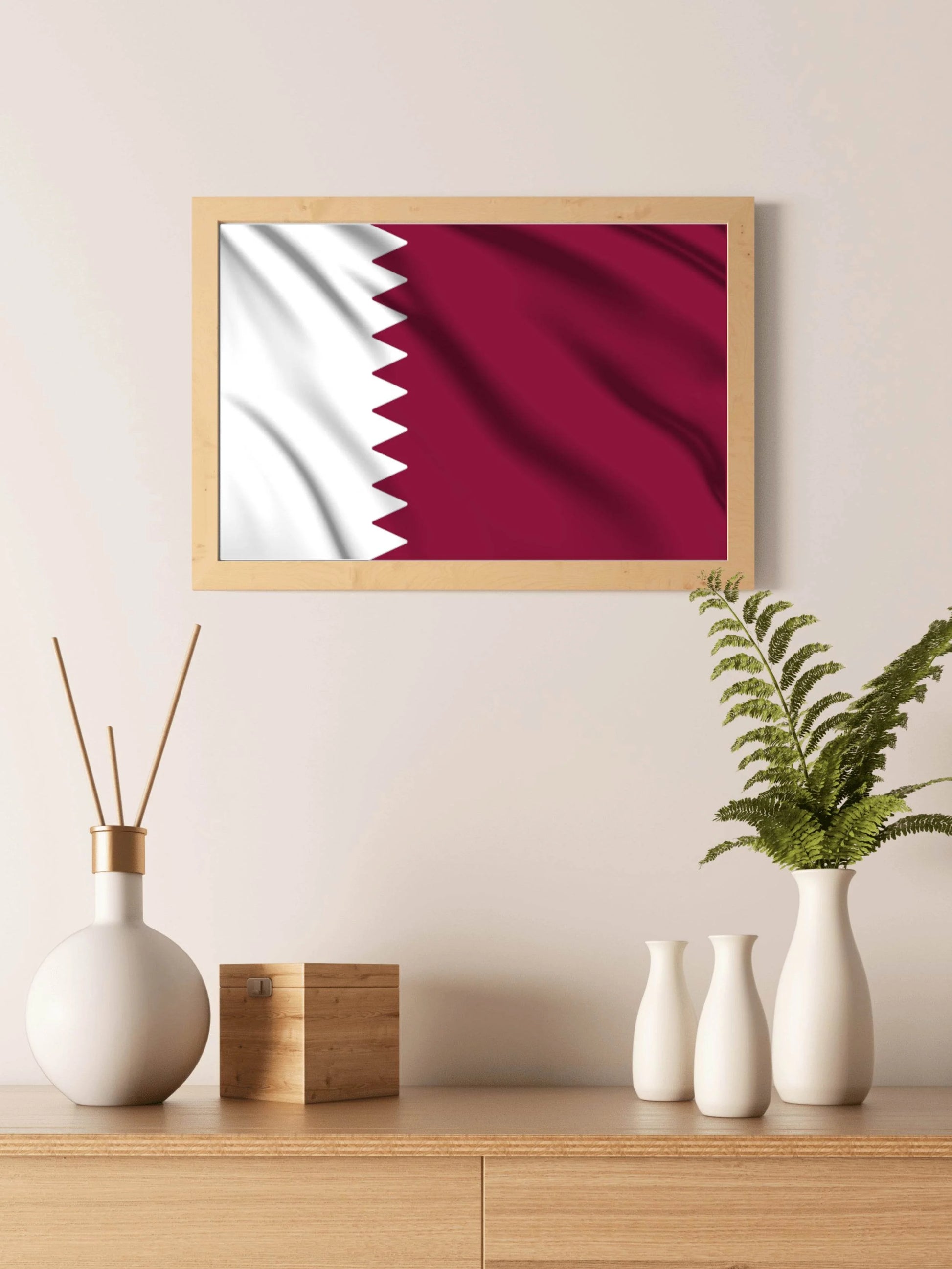 Qatar National Flag Wall Art - beink online art store