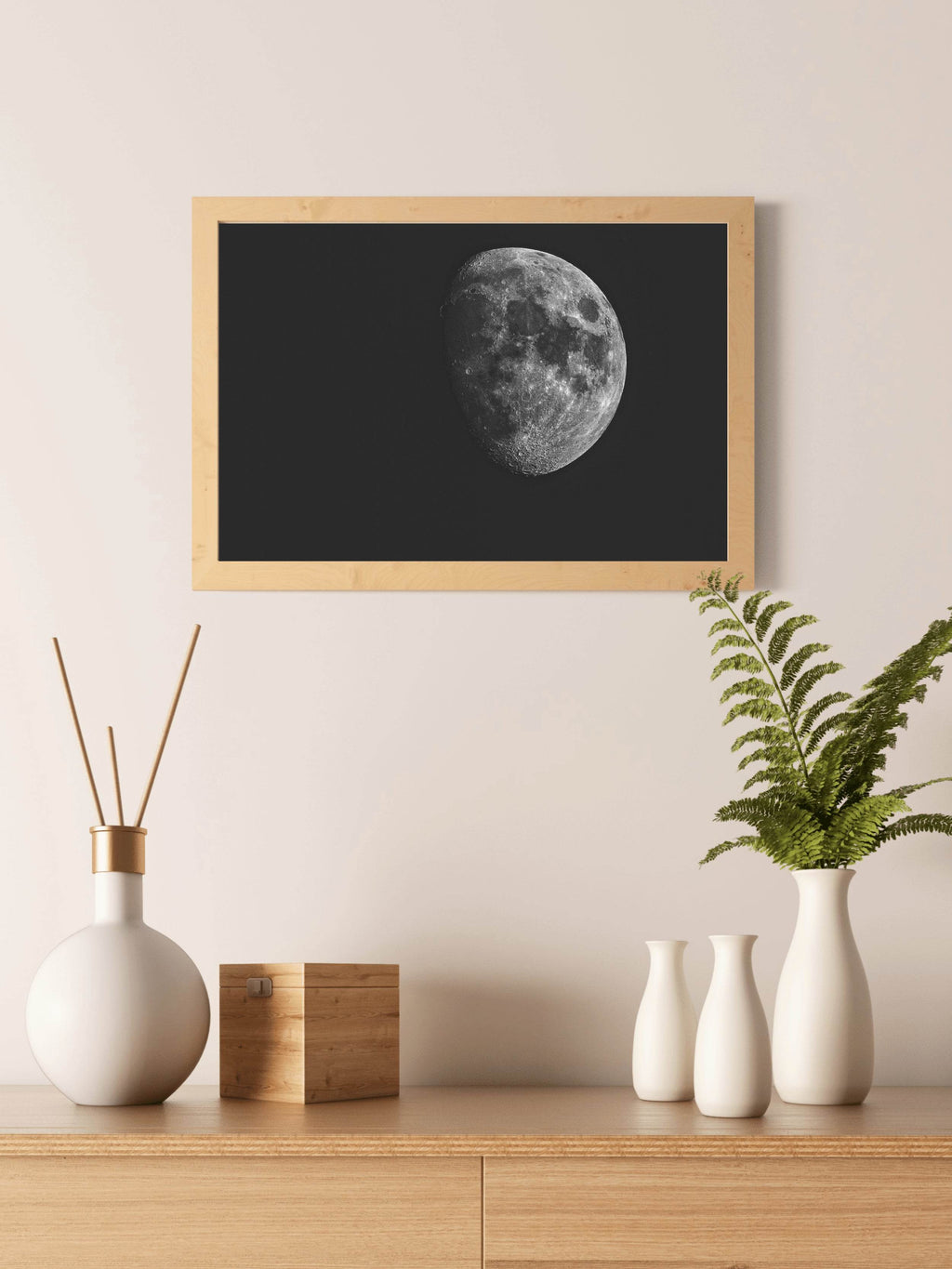 Full Moon Black & White Wall Art - beink online art store